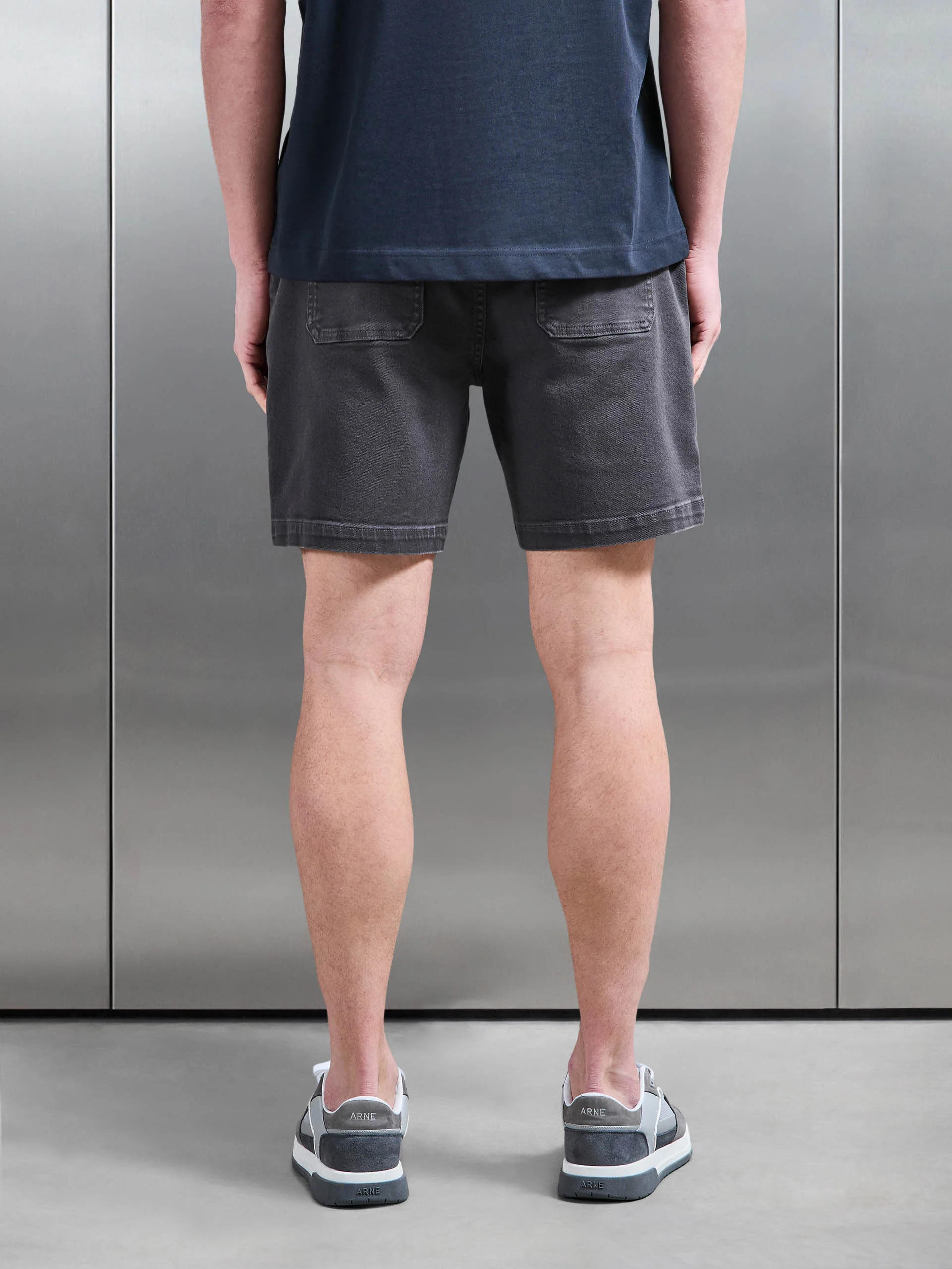 Cotton Twill Stretch Short in Grey - Image 3