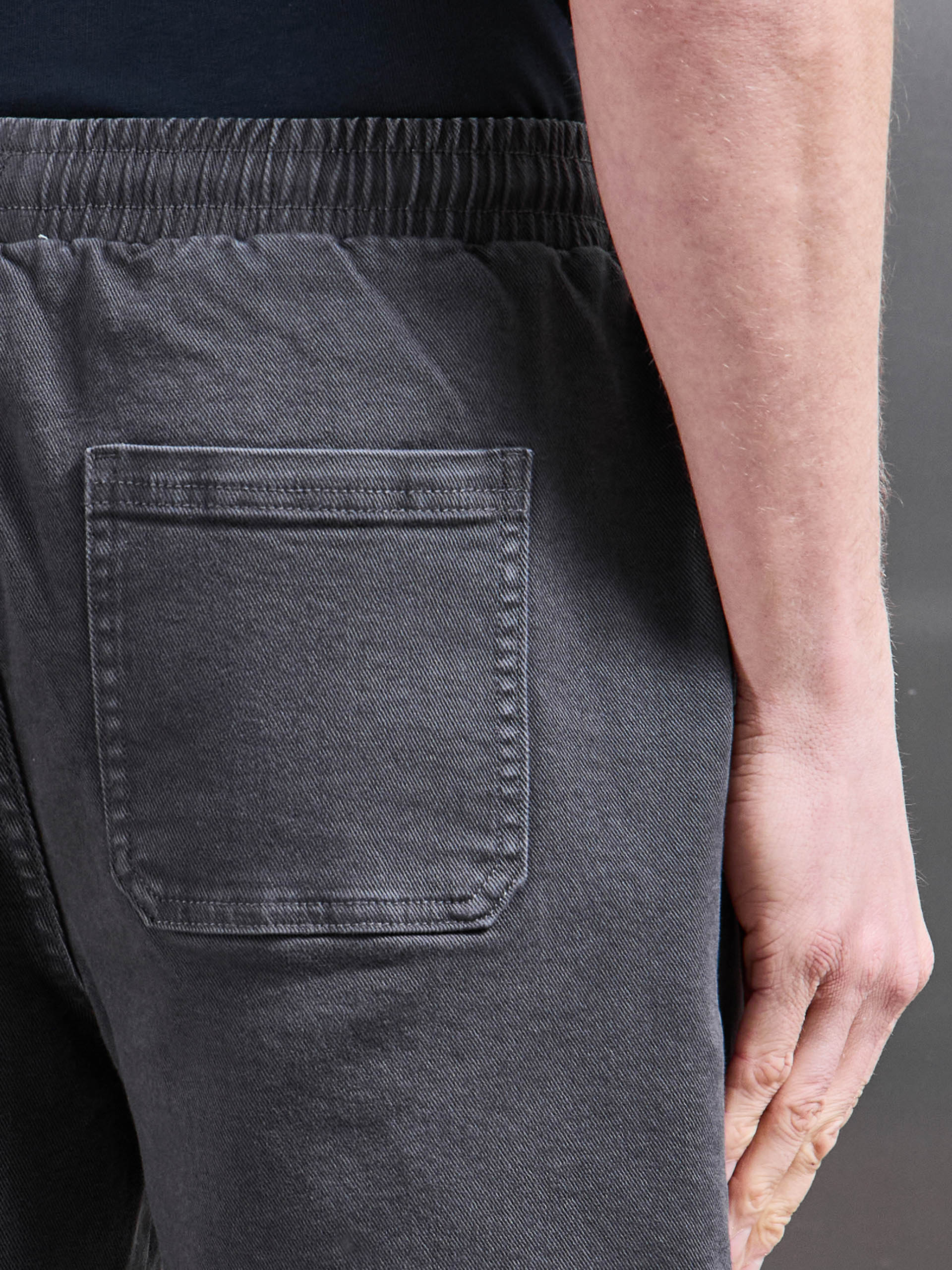 Cotton Twill Stretch Short in Grey - Image 5