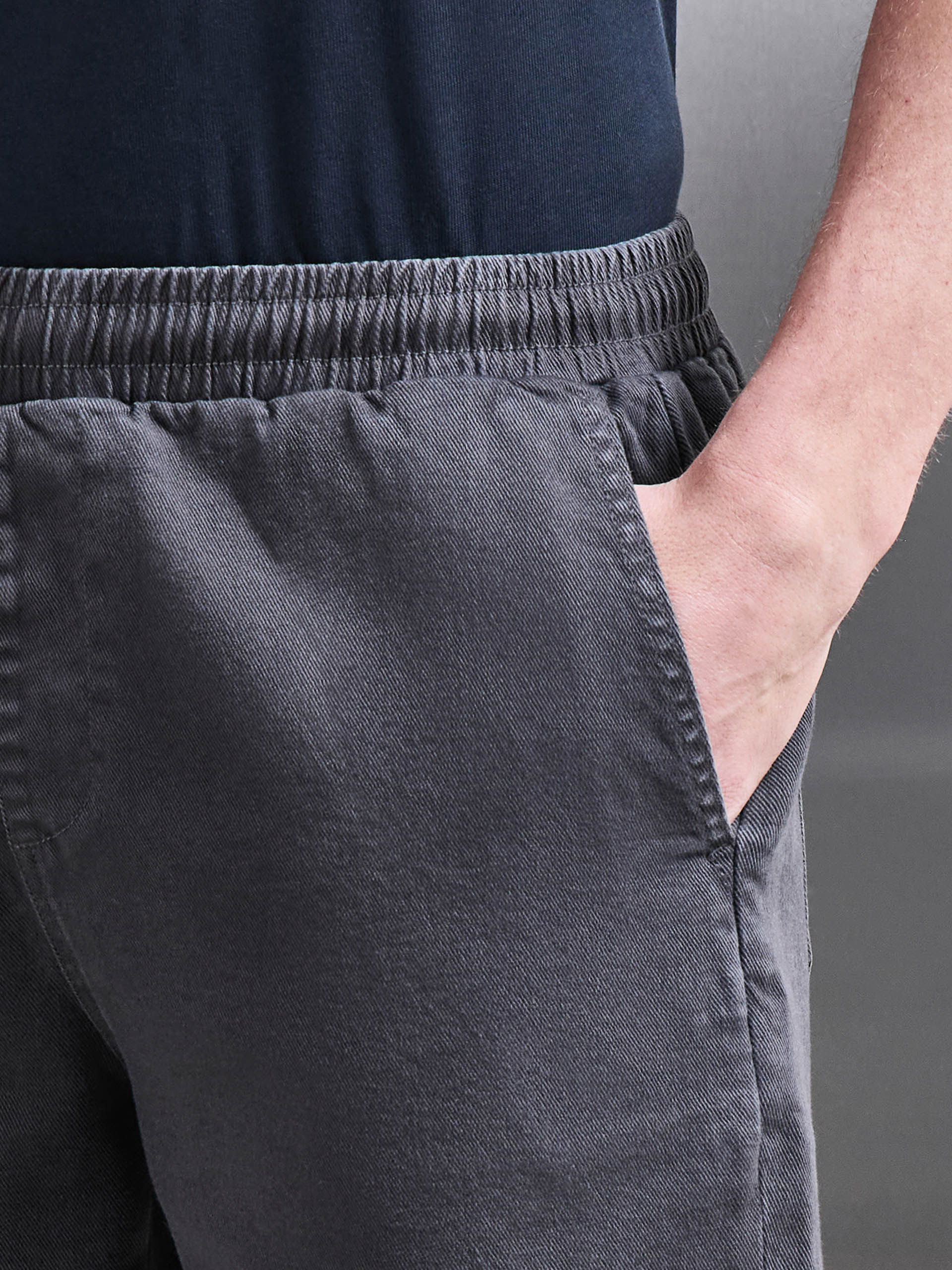 Cotton Twill Stretch Short in Grey - Image 6