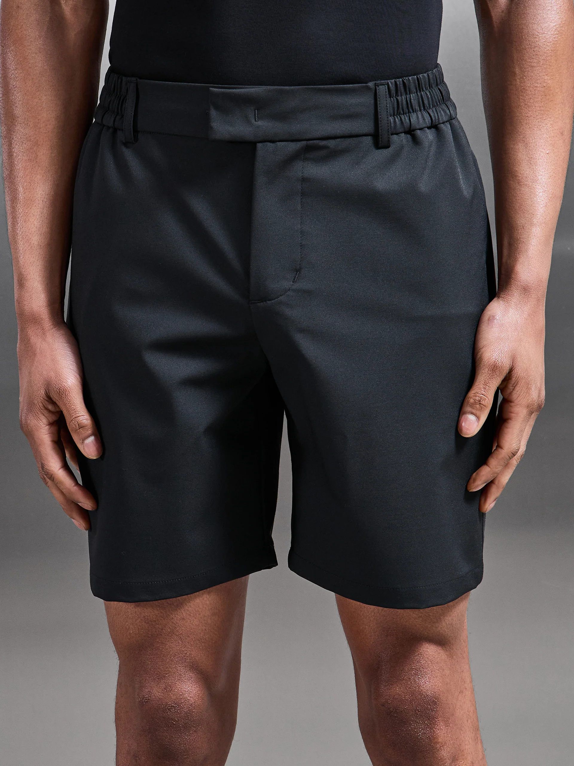 Crease Resistant Stretch Chino Short in Black - Image 4