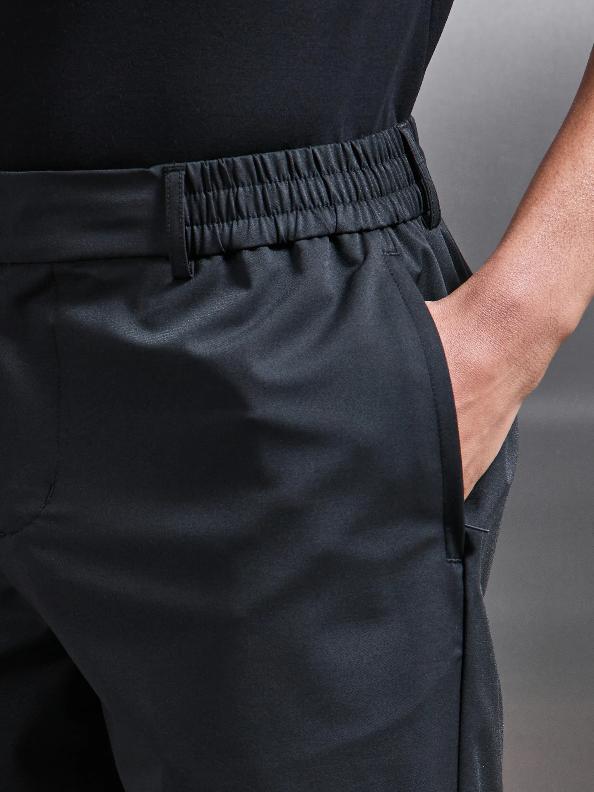 Crease Resistant Stretch Chino Short in Black - Image 6