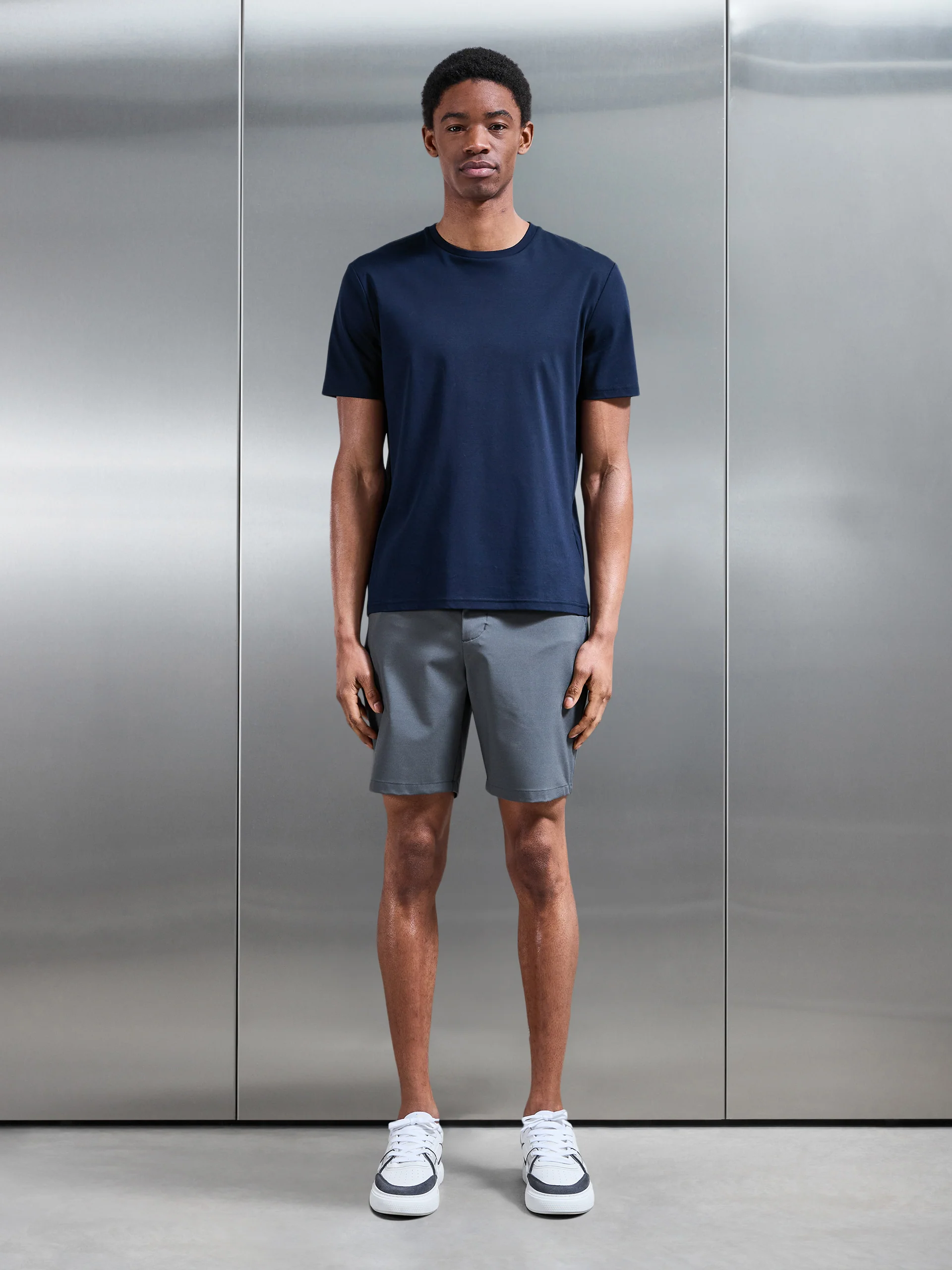 Crease Resistant Stretch Chino Short in Grey - Image 2