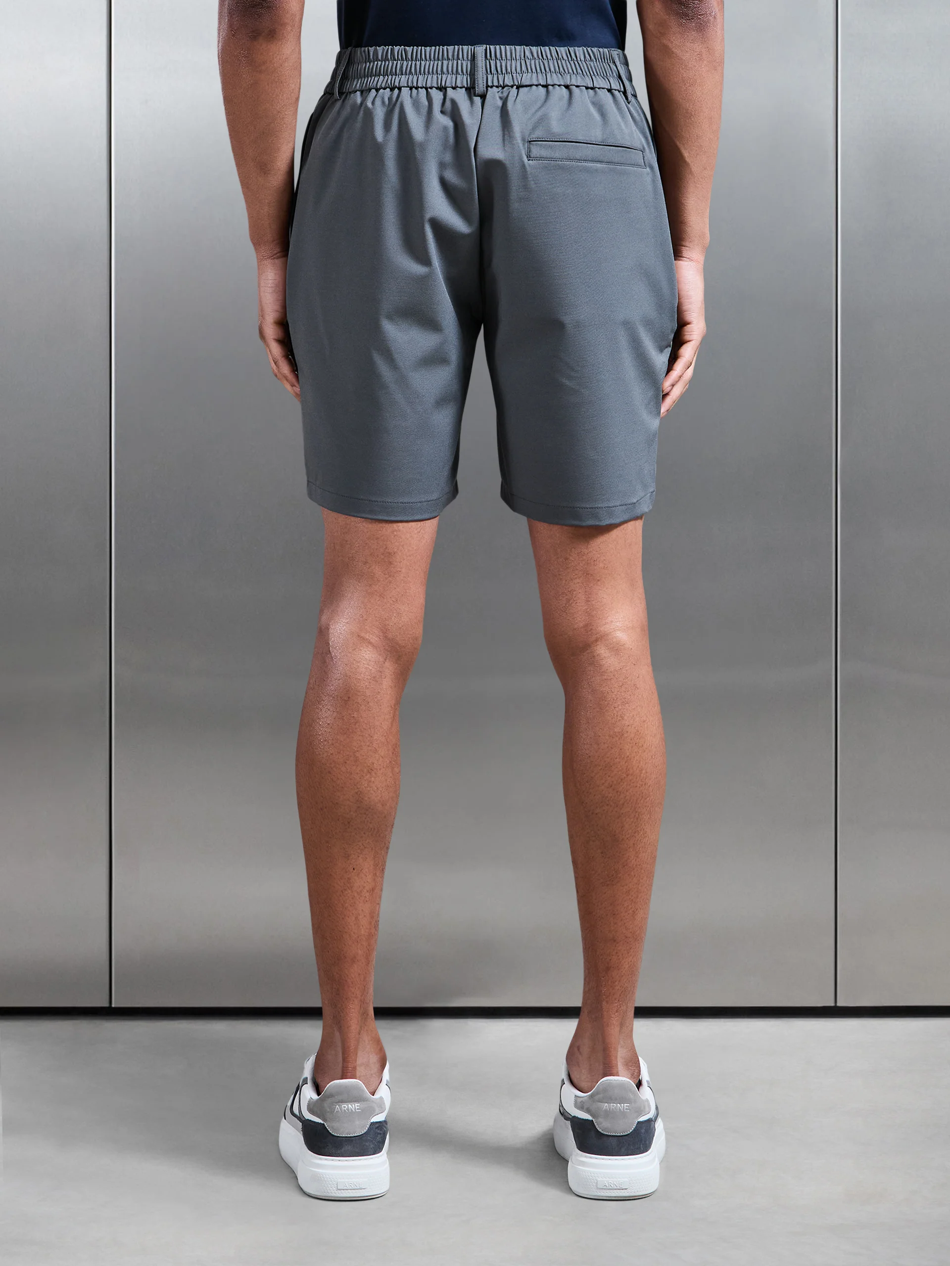Crease Resistant Stretch Chino Short in Grey - Image 3