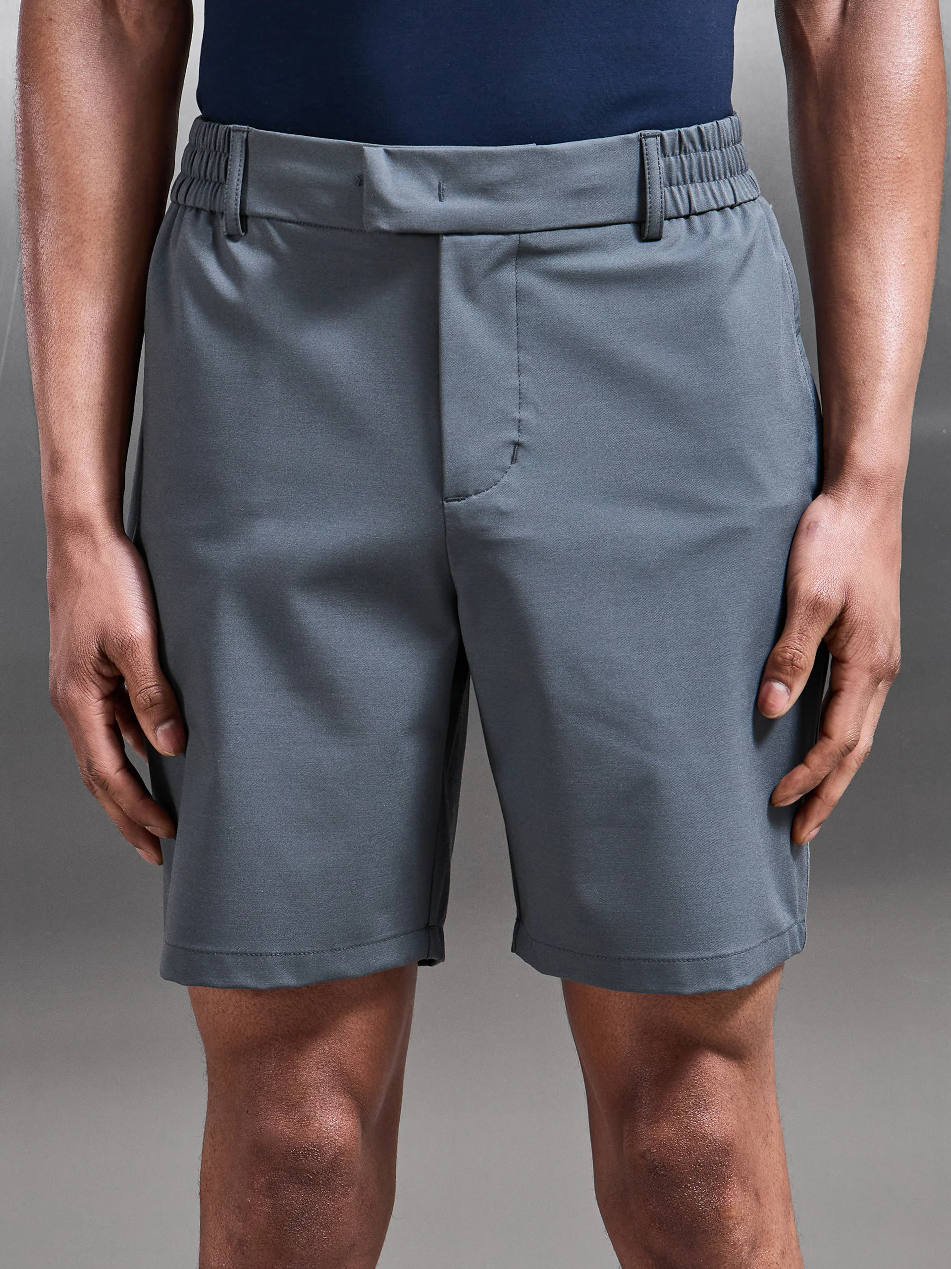 Crease Resistant Stretch Chino Short in Grey - Image 4