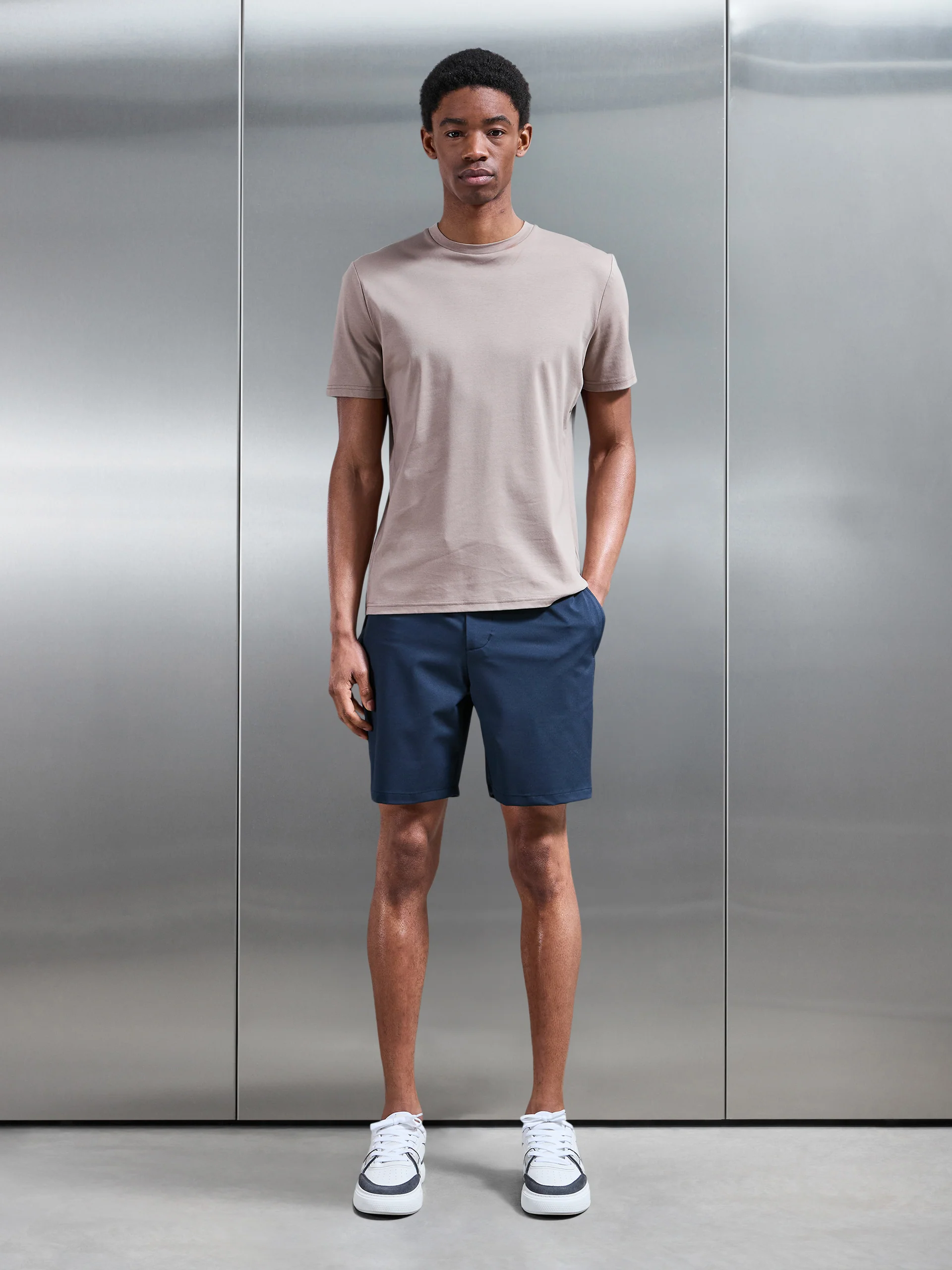 Crease Resistant Stretch Chino Short in Navy - Image 2