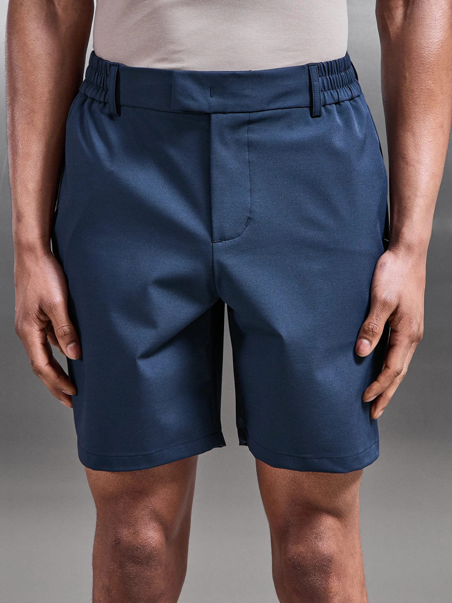 Crease Resistant Stretch Chino Short in Navy - Image 4
