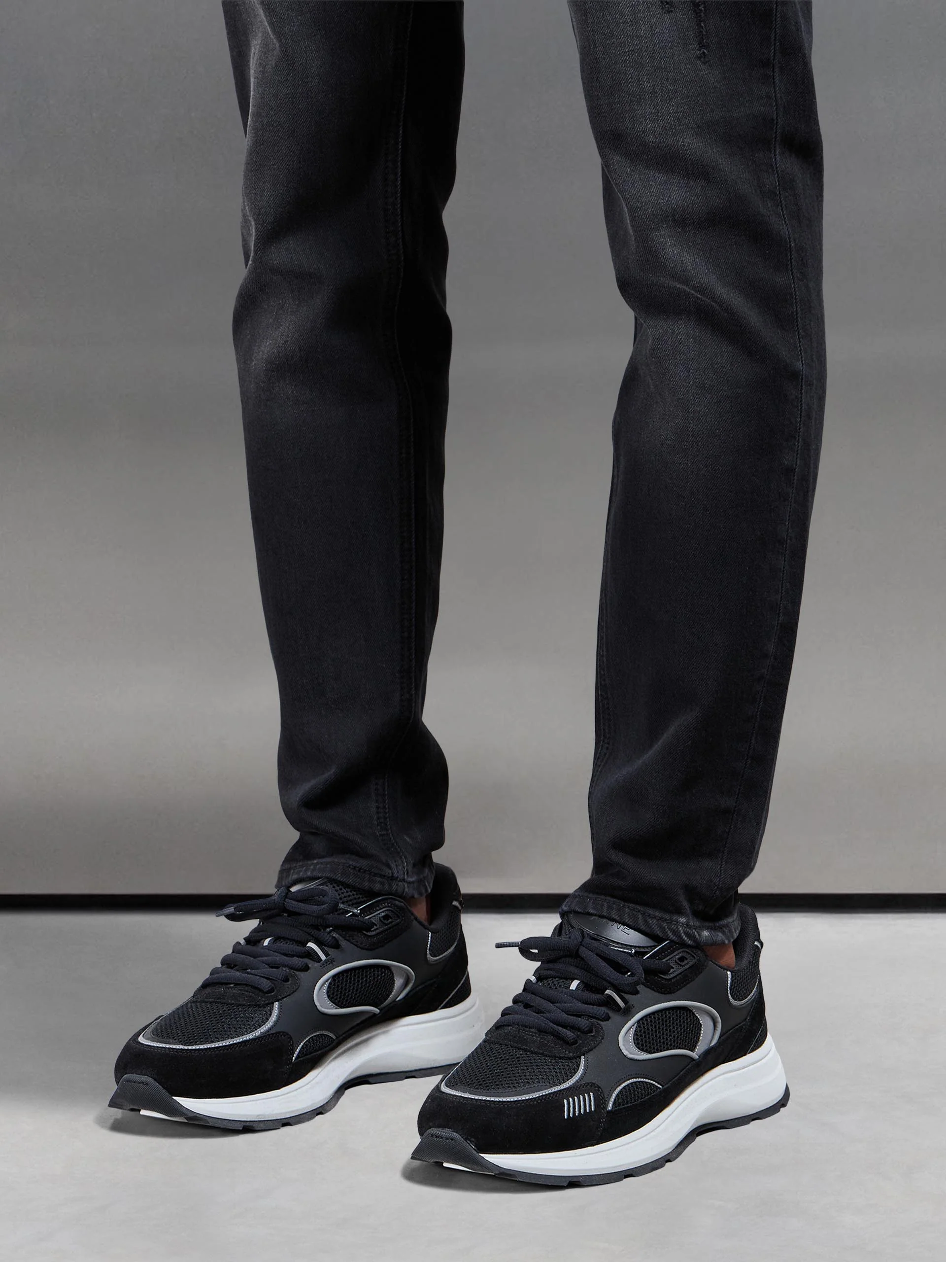 Distressed Denim Jeans in Black Wash - Image 4