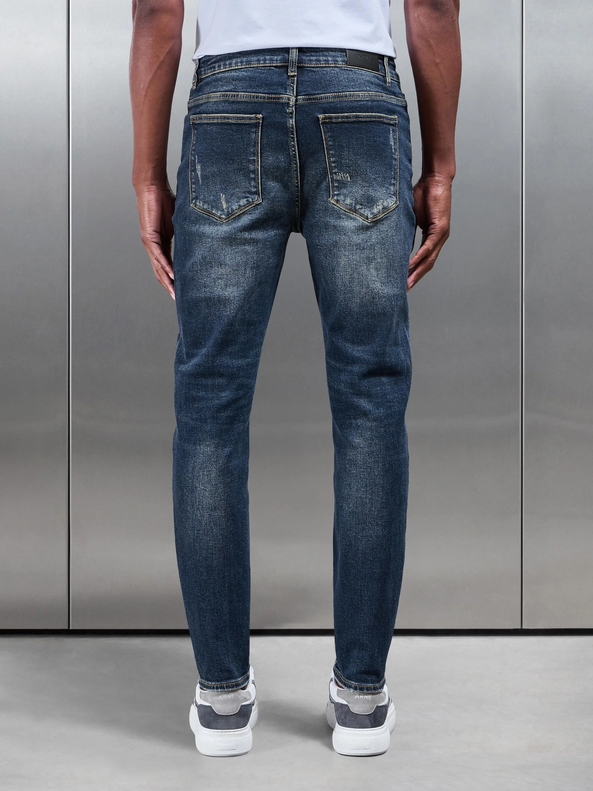 Distressed Denim Jeans in Vintage Blue - Image 3
