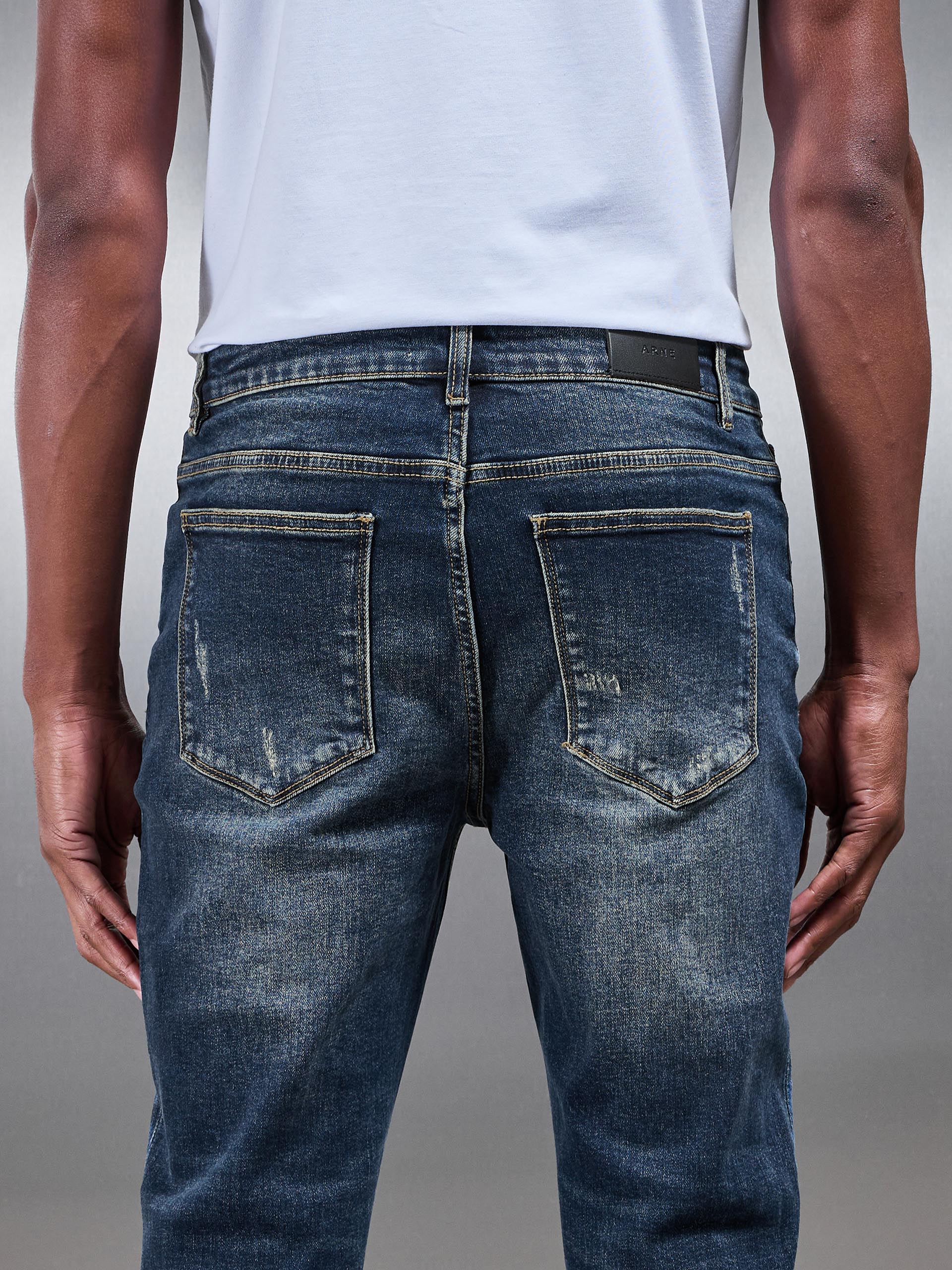 Distressed Denim Jeans in Vintage Blue - Image 5