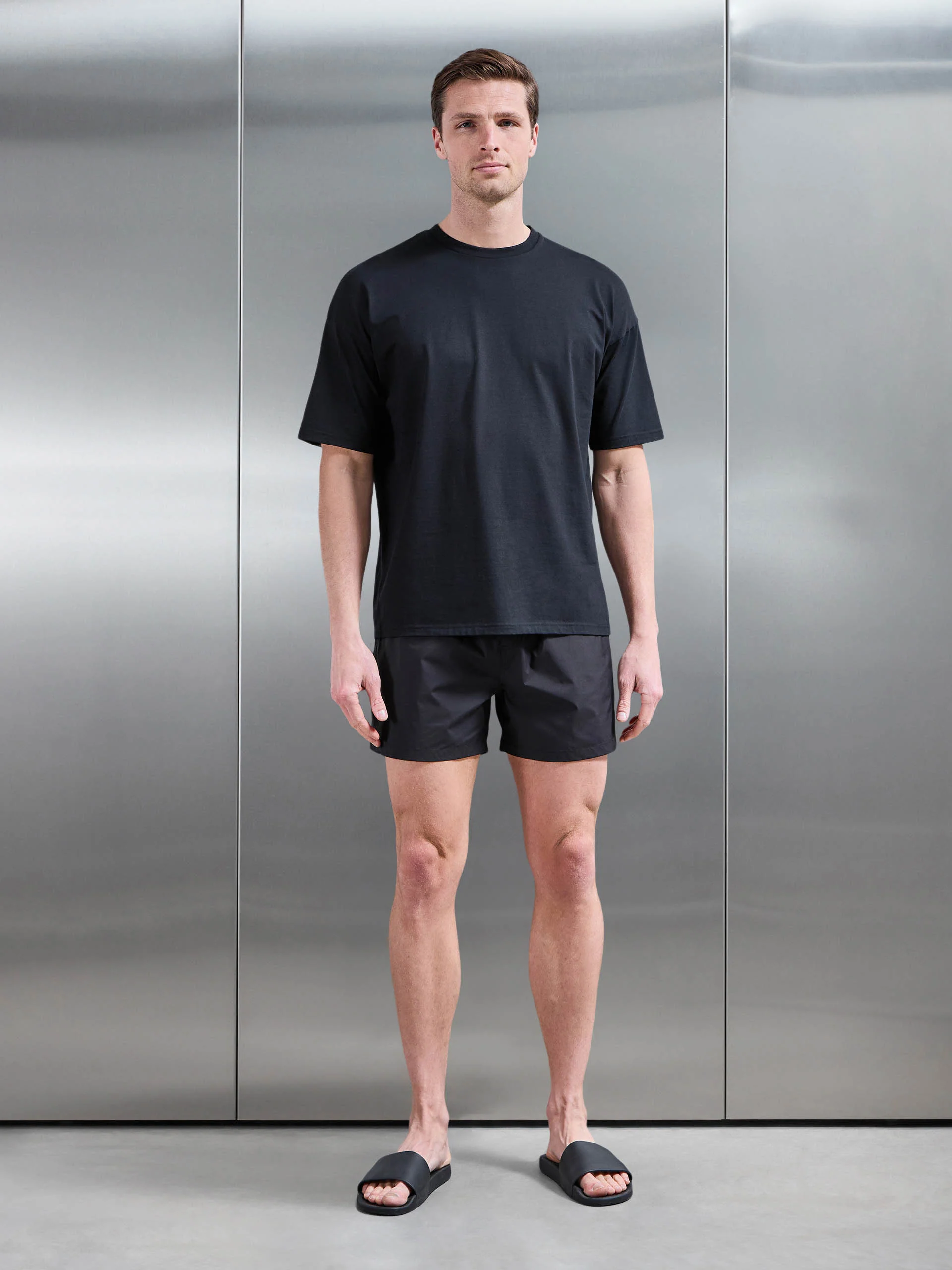 Essential Drawstring Shell Swim Short in Black - Image 2