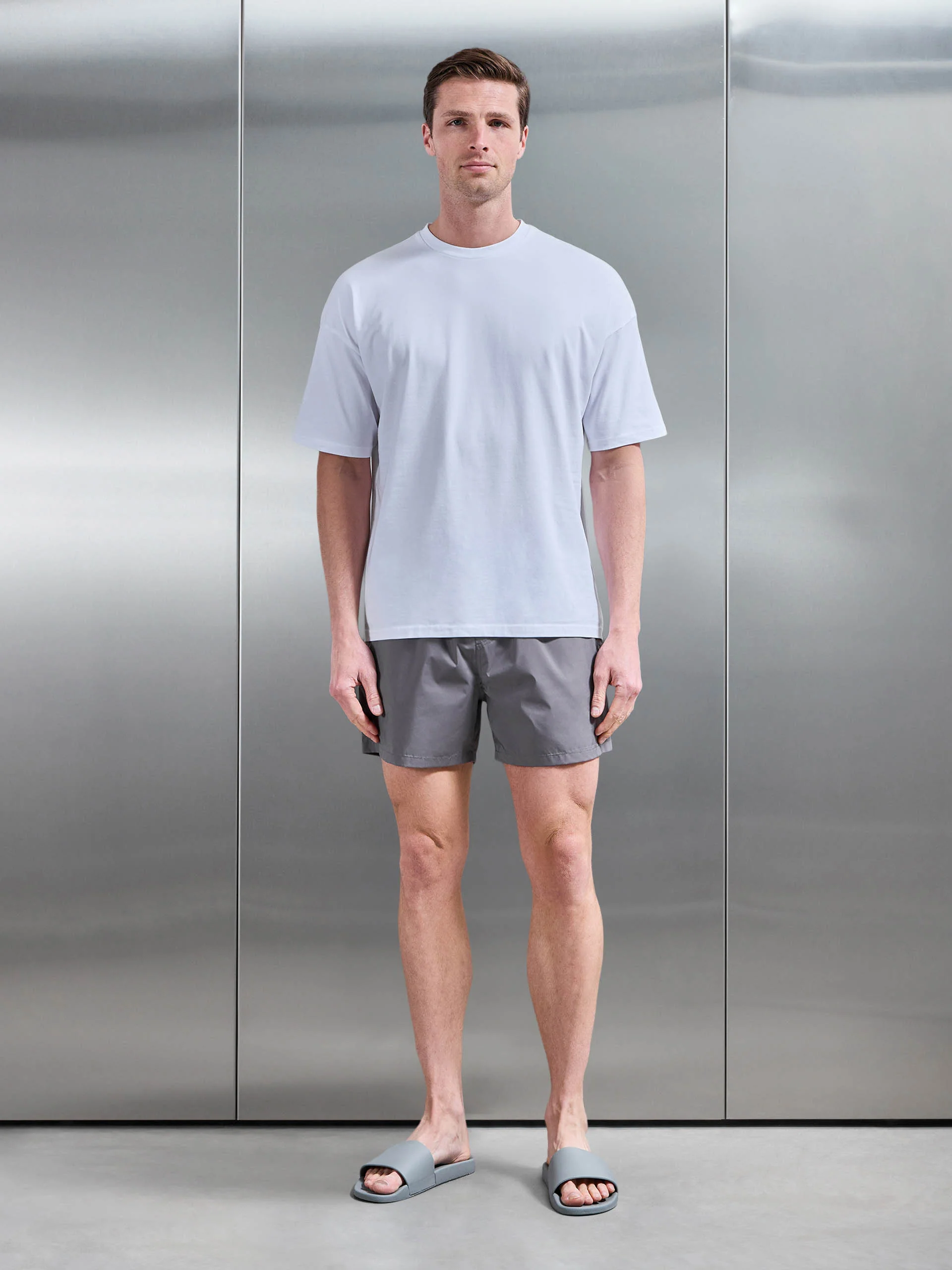 Essential Drawstring Shell Swim Short in Grey - Image 2