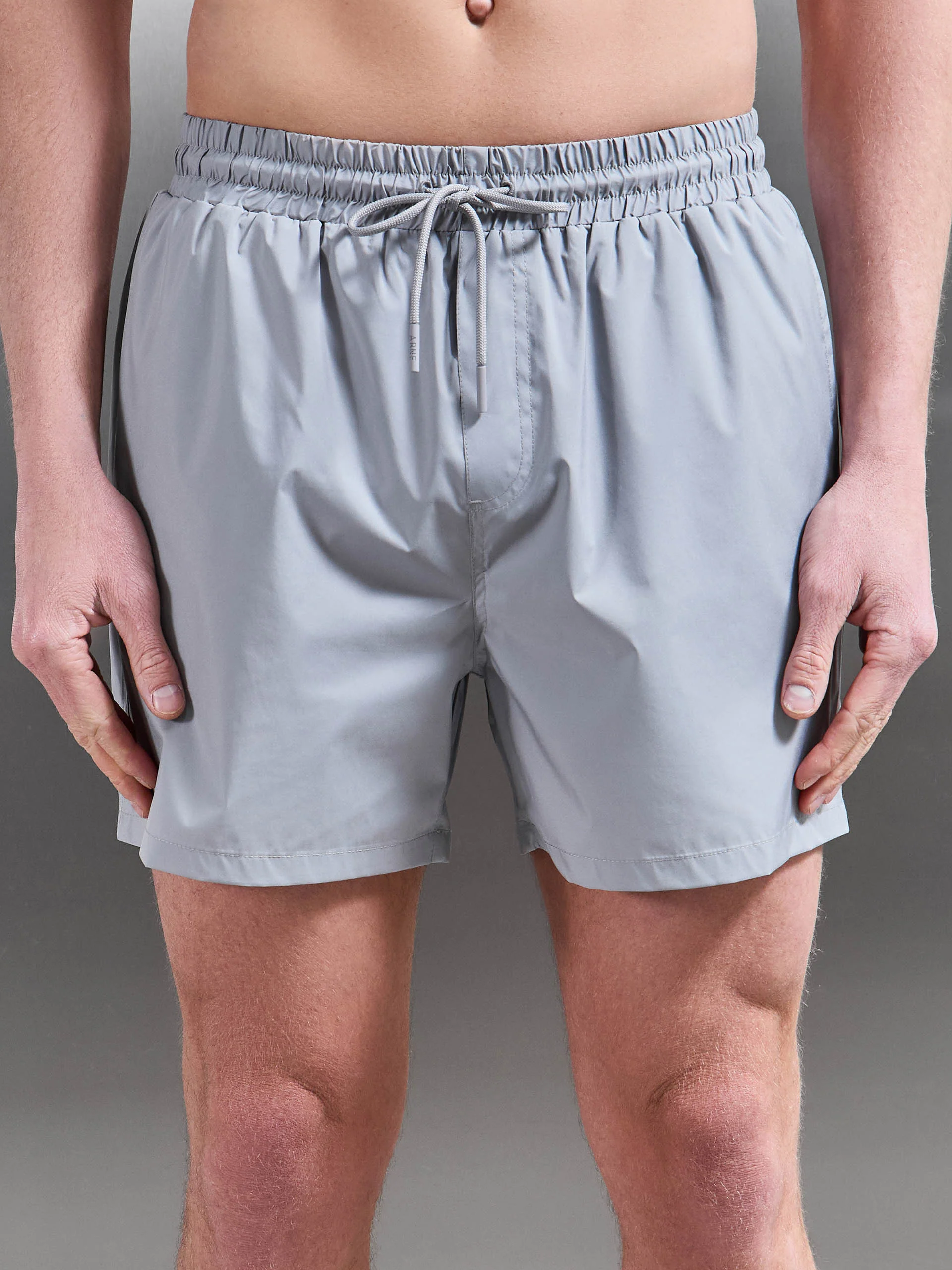 Essential Drawstring Shell Swim Short in Mid Grey - Image 4