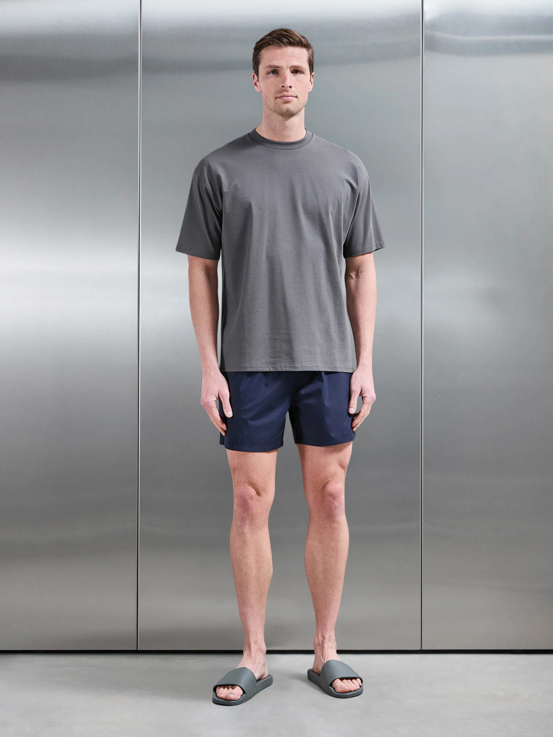 Essential Drawstring Shell Swim Short in Navy - Image 2