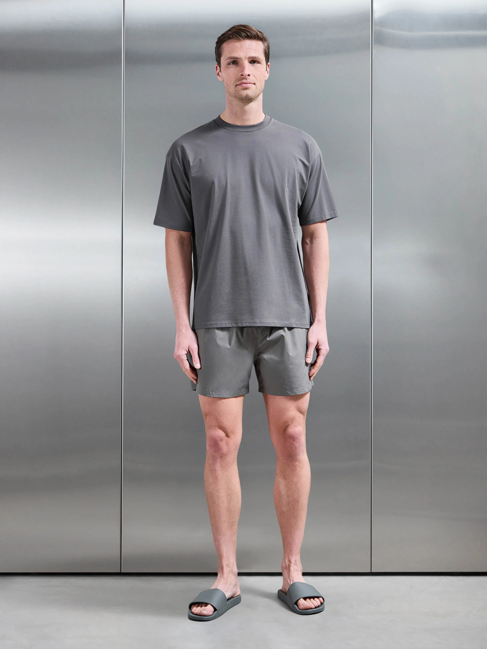 Essential Drawstring Shell Swim Short in Sage - Image 2