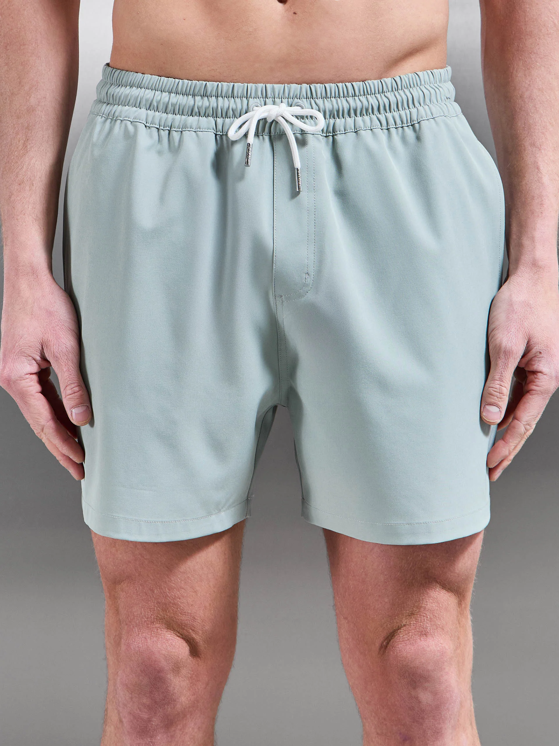Essential Drawstring Swim Short in Light Sage - Image 4