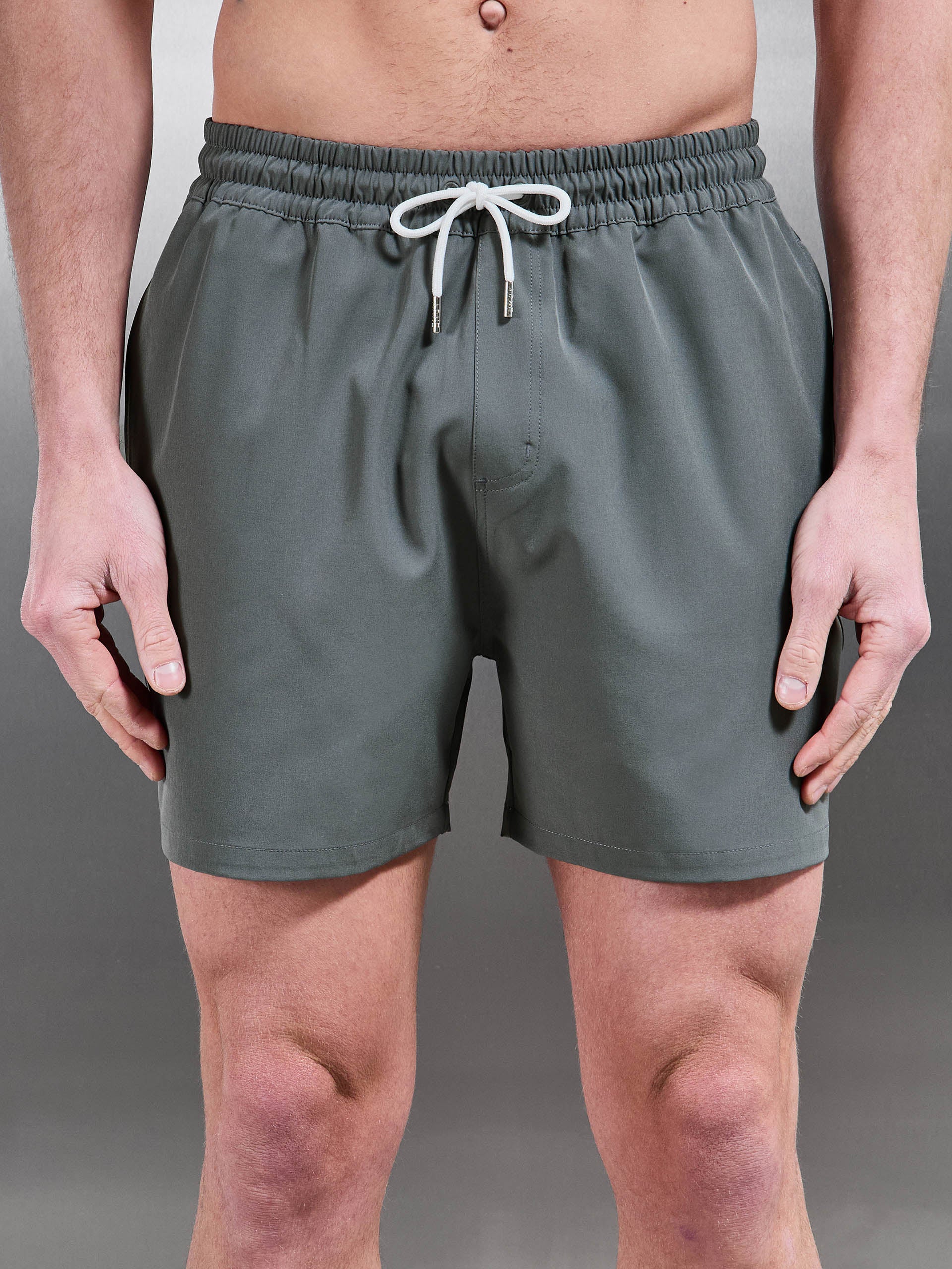 Essential Drawstring Swim Short in Olive - Image 4