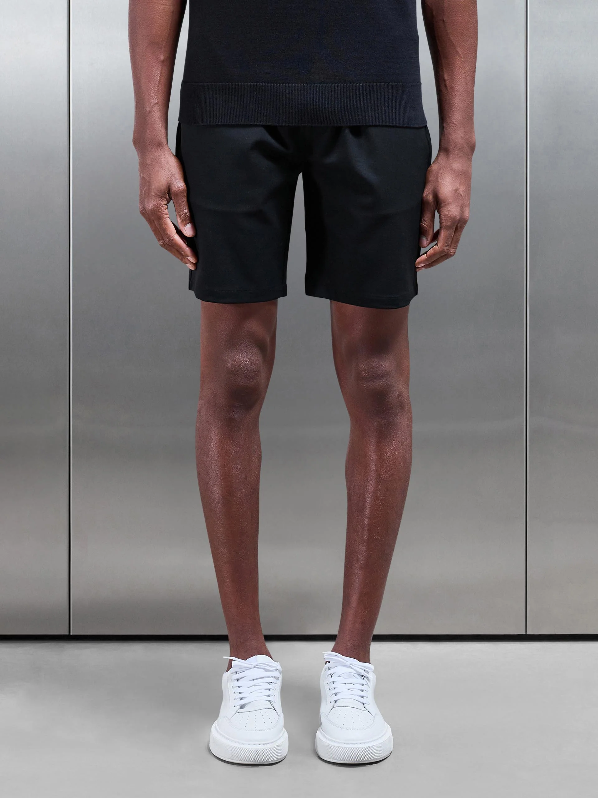 Essential Drawstring Tailored Short in Black - Image 3