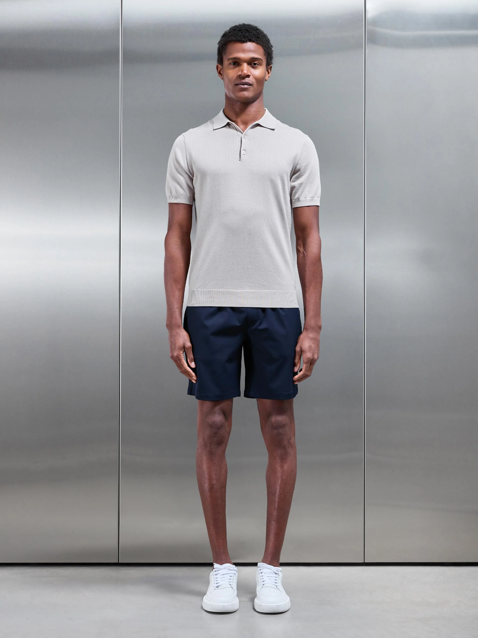 Essential Drawstring Tailored Short in Navy - Image 3