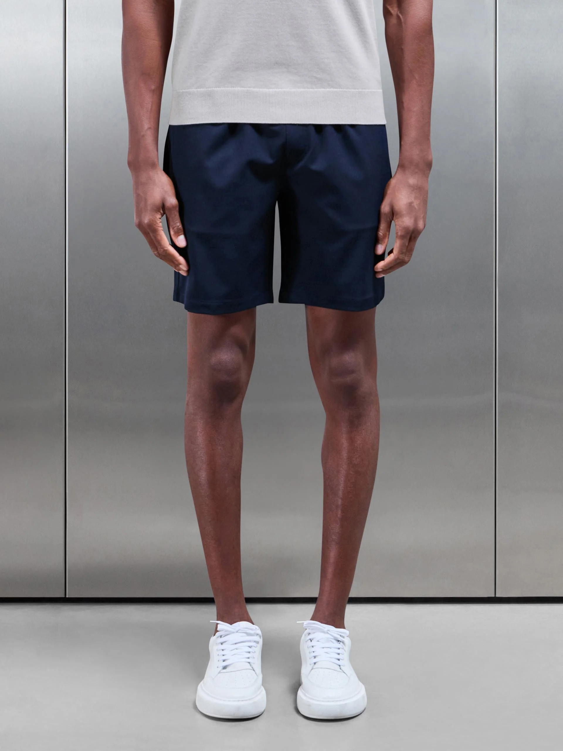 Essential Drawstring Tailored Short in Navy - Image 5