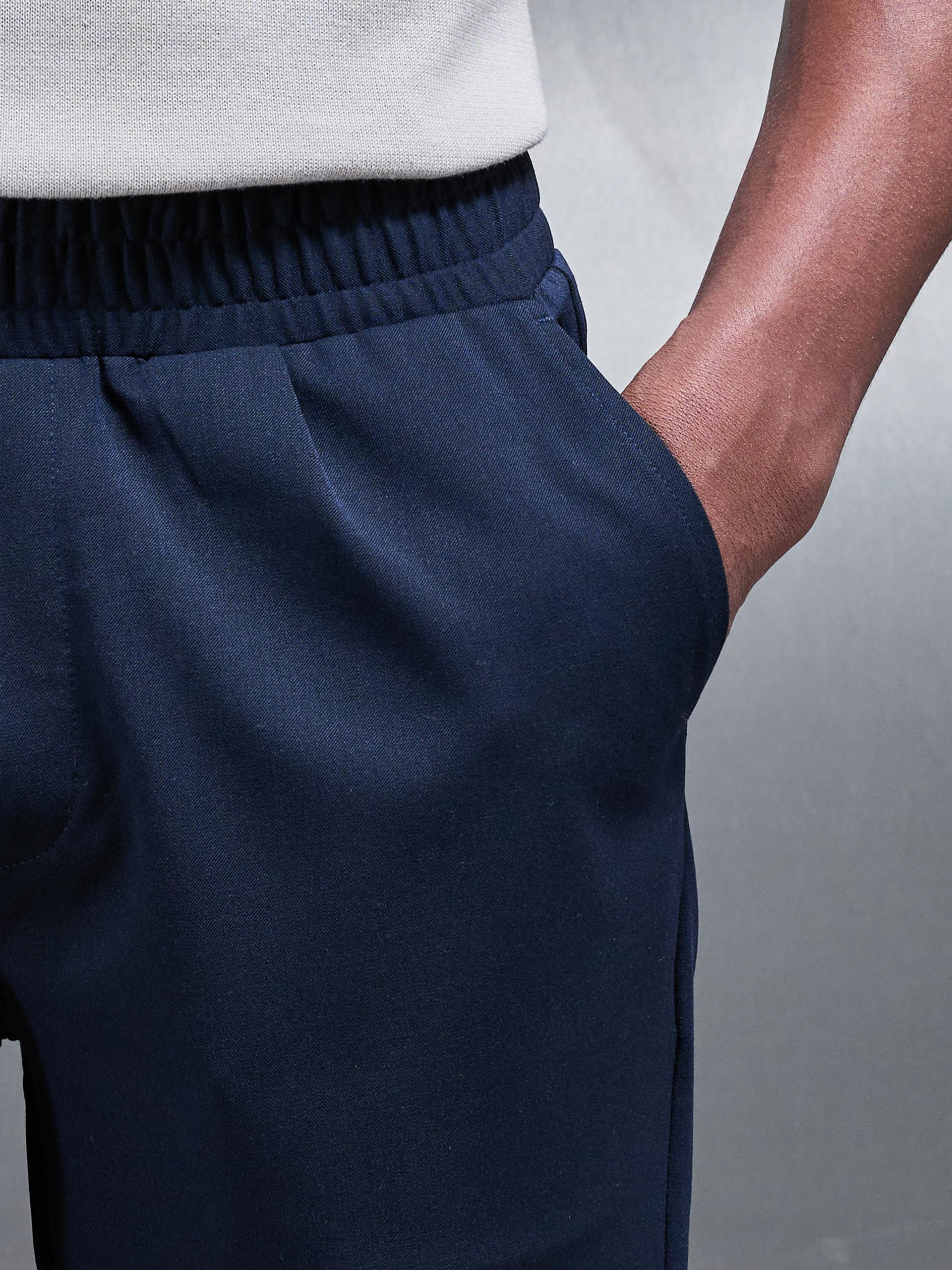 Essential Drawstring Tailored Short in Navy - Image 6