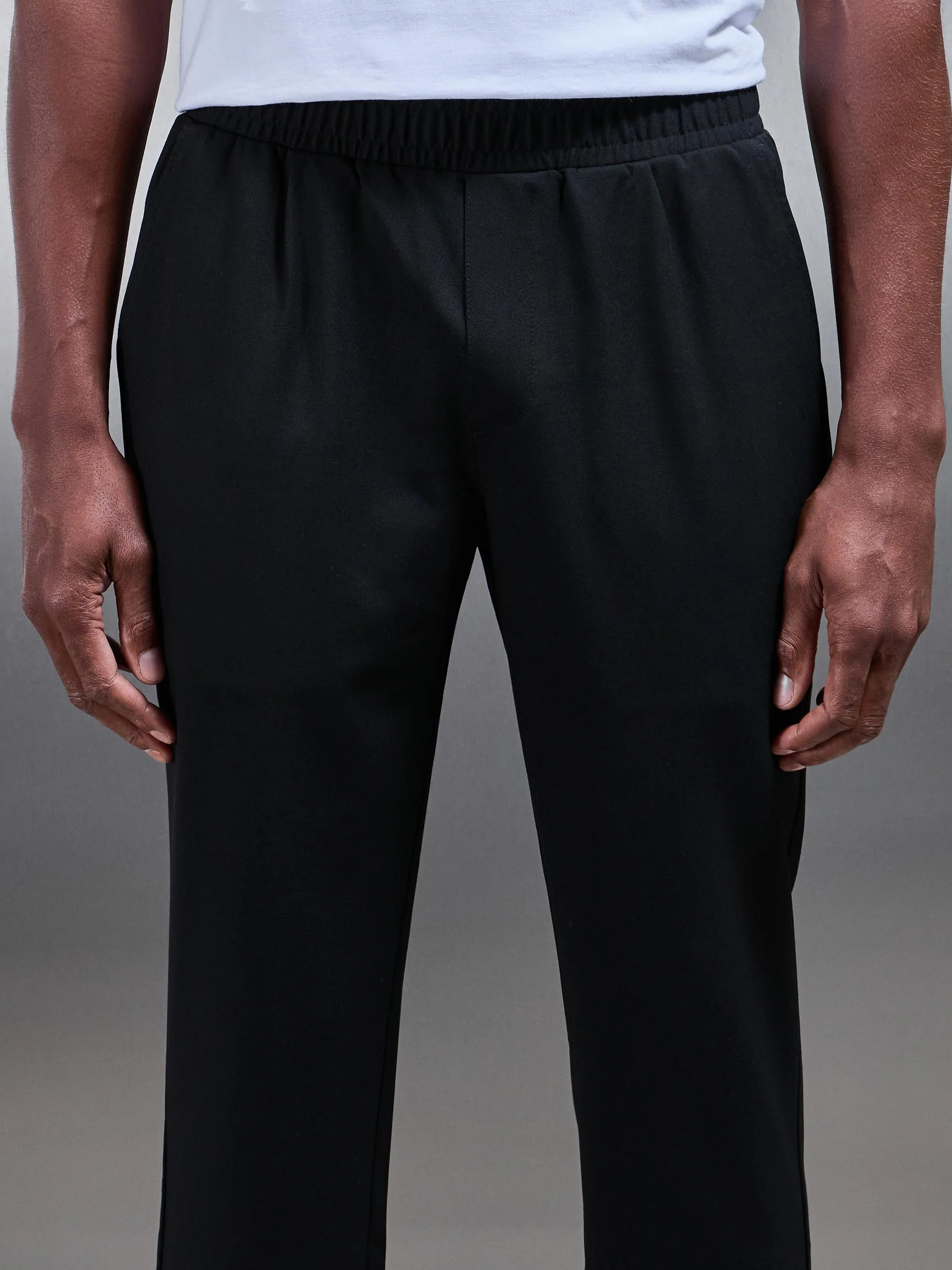 Essential Drawstring Tailored Trouser in Black - Image 3