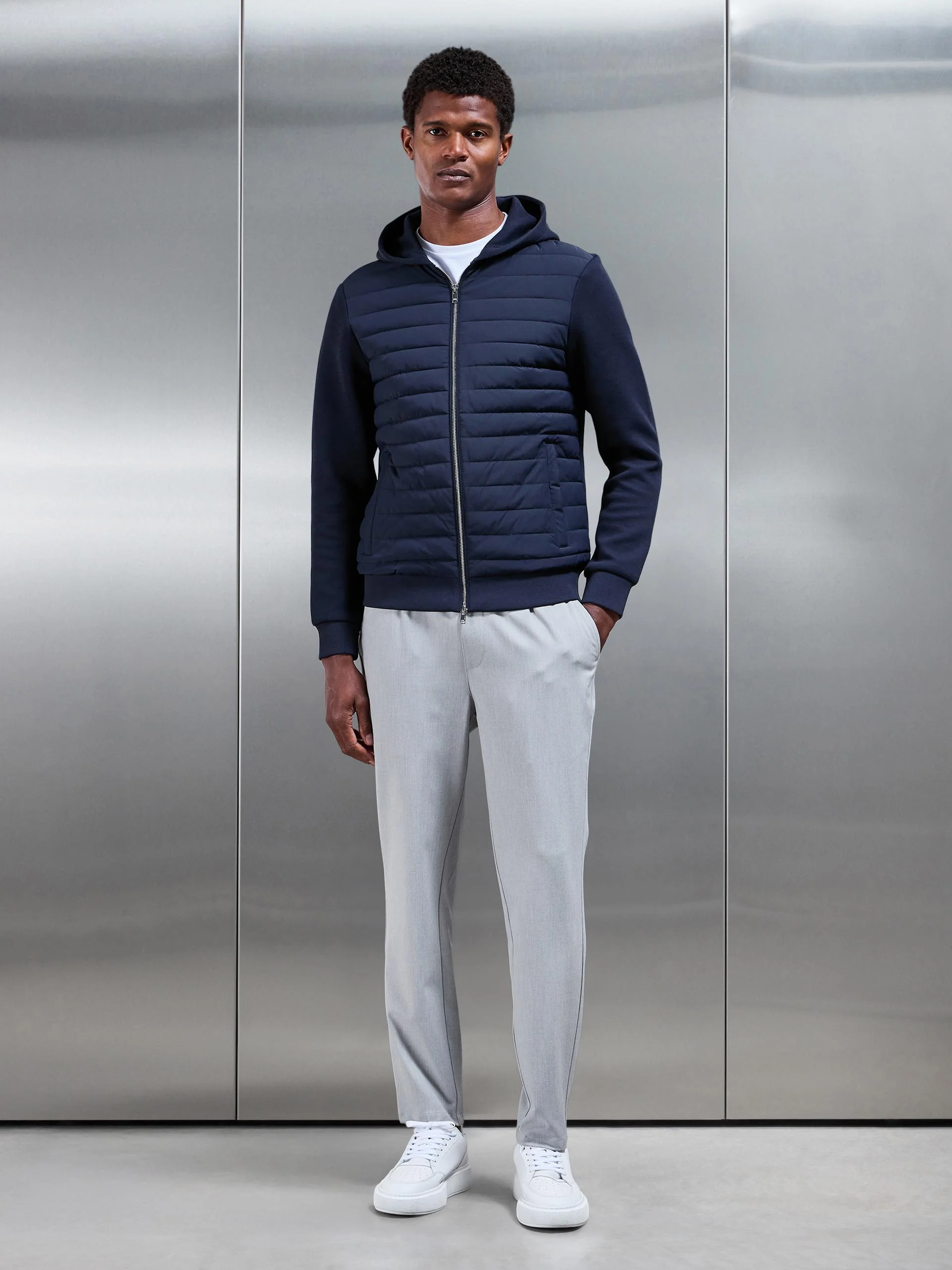 Essential Drawstring Tailored Trouser in Stone - Image 2