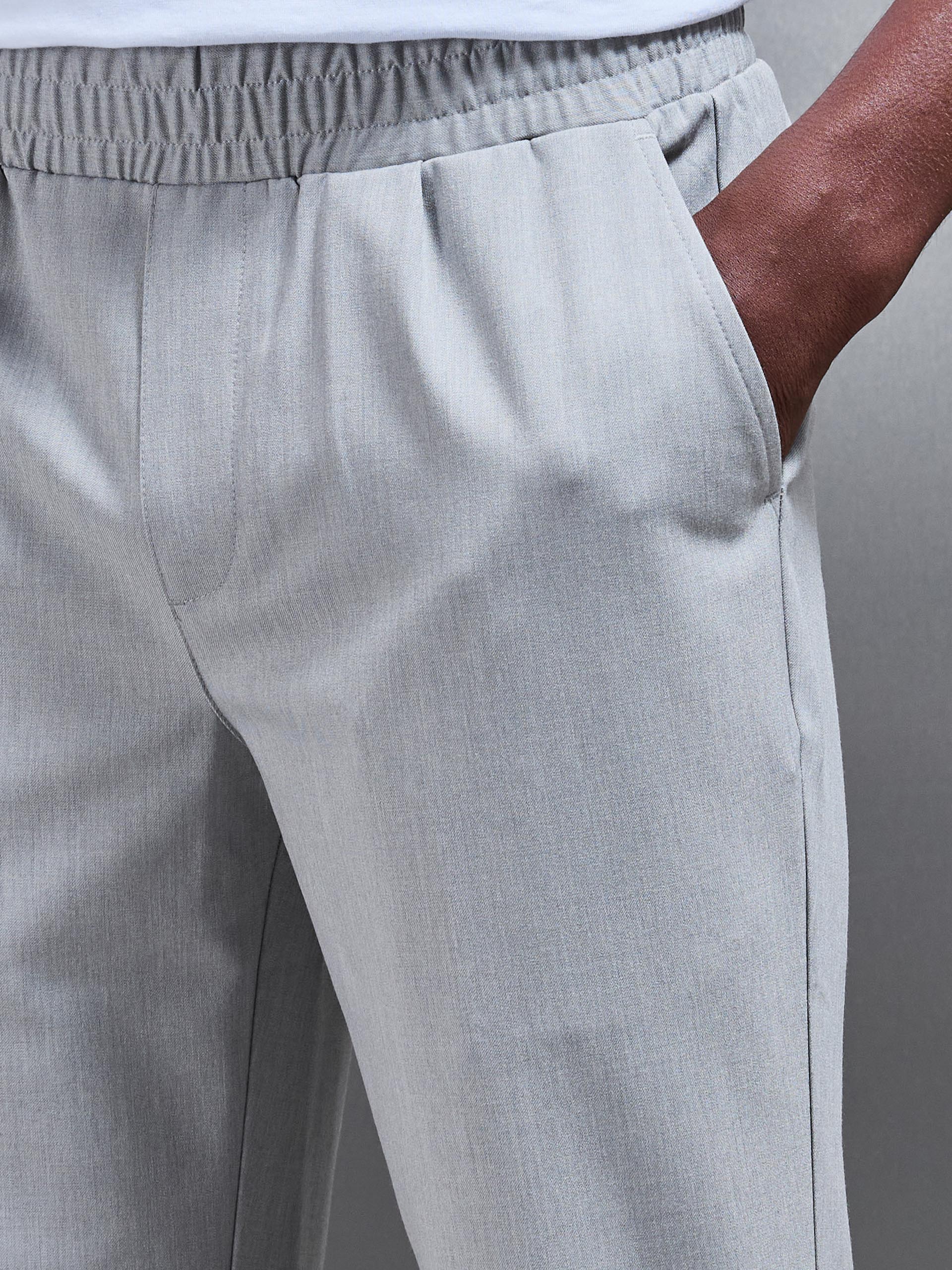 Essential Drawstring Tailored Trouser in Stone - Image 4