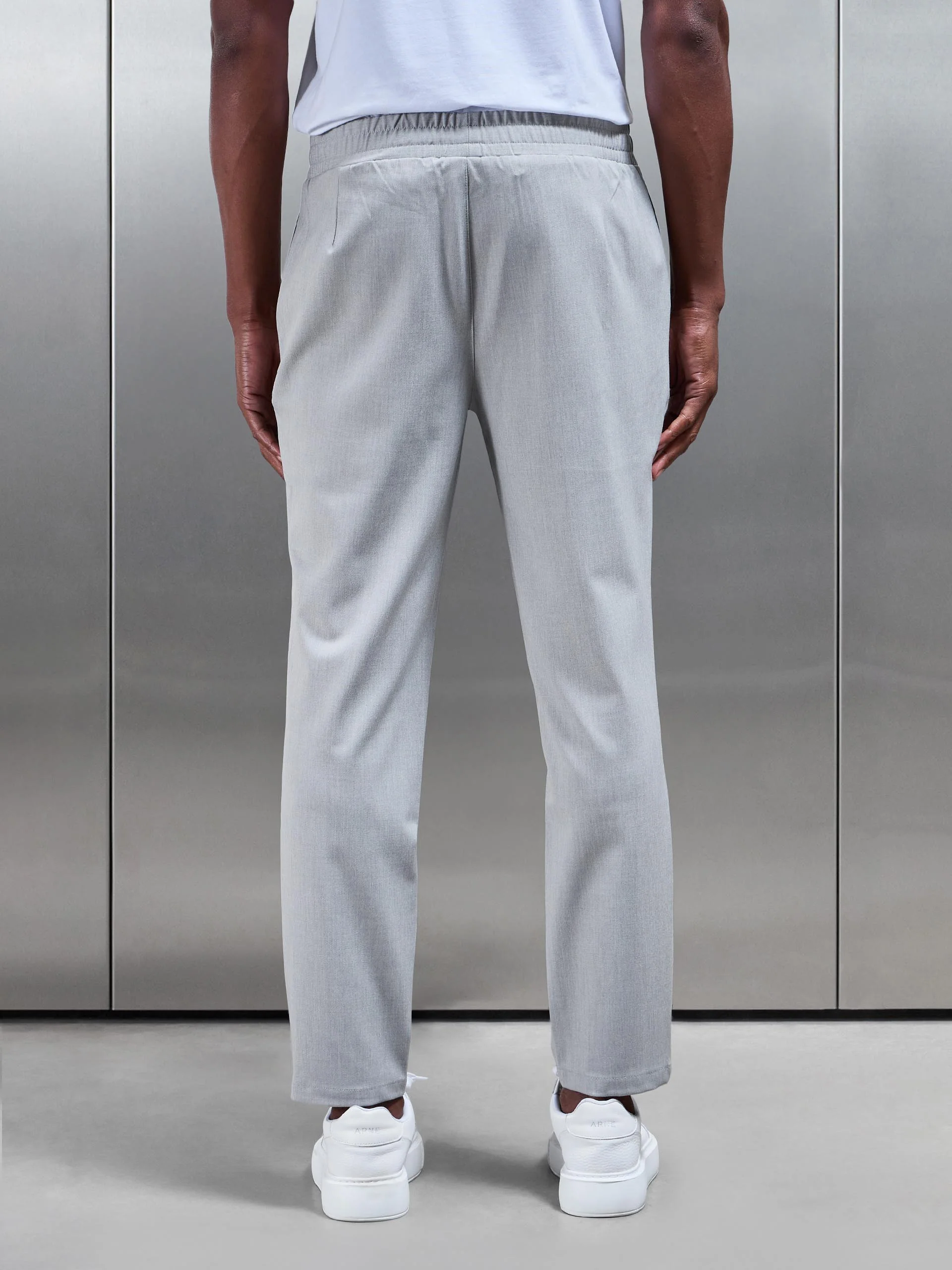 Essential Drawstring Tailored Trouser in Stone - Image 5