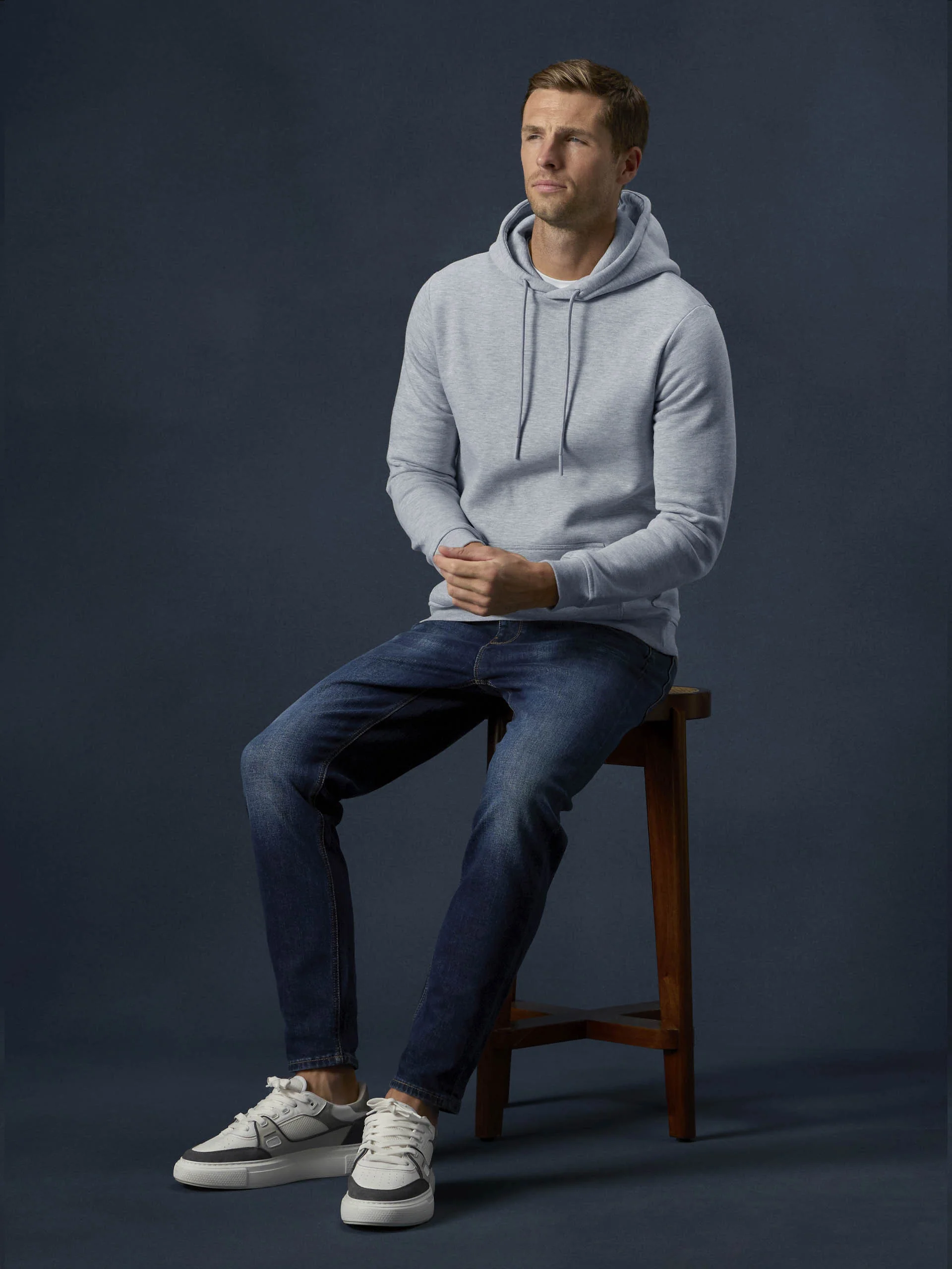 Essential Hoodie in Marl Grey - Image 2