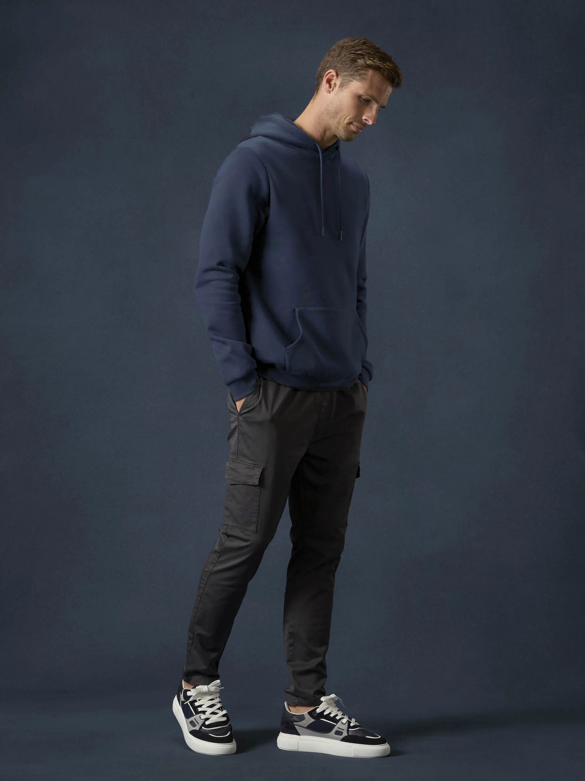 Essential Hoodie in Navy - Image 2