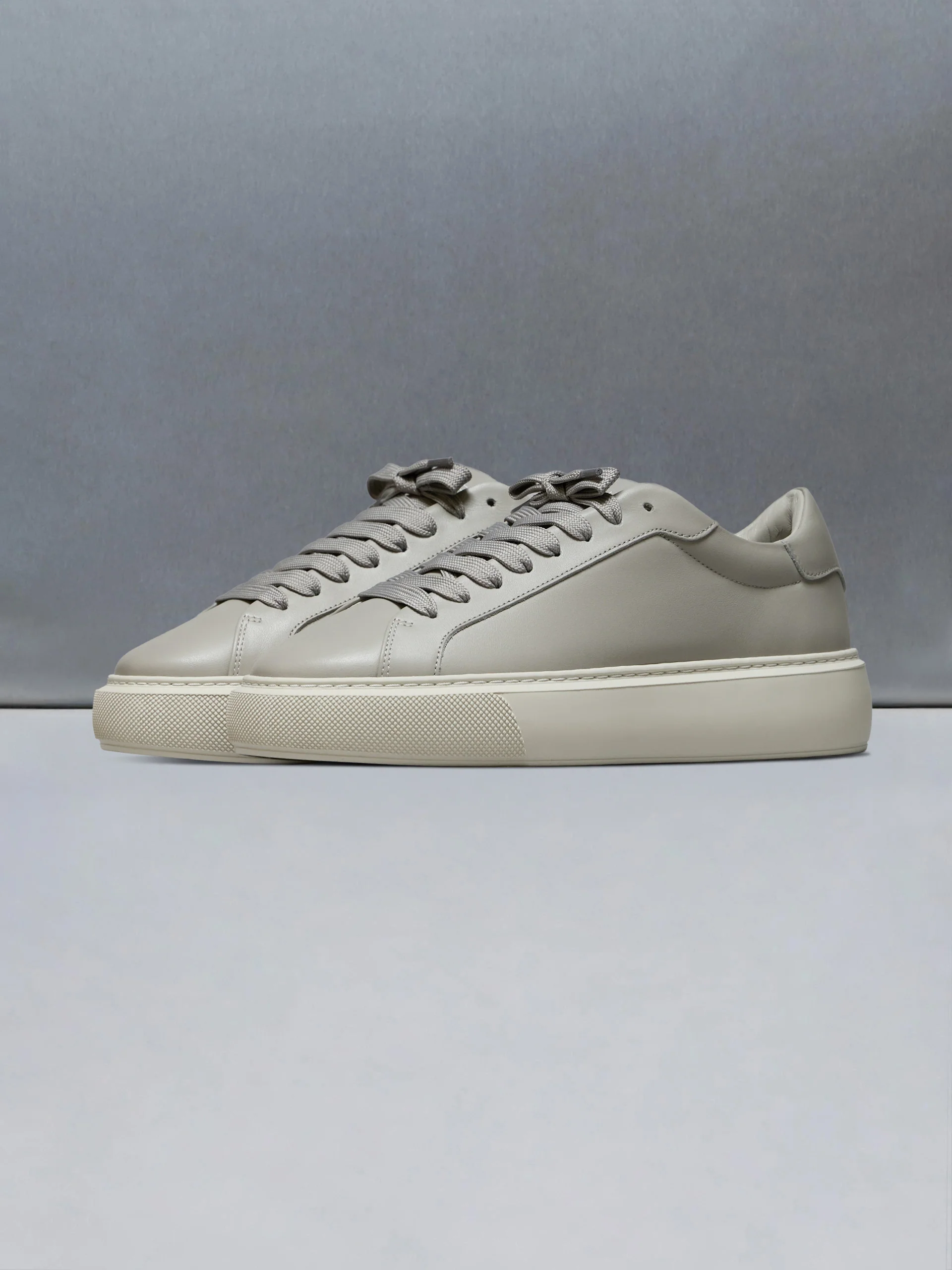 Essential Leather Trainer in Beige - Image 3