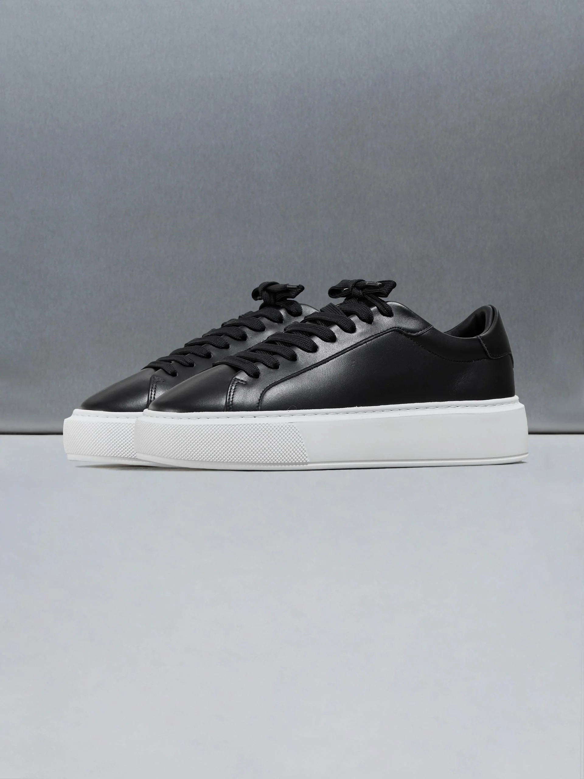 Essential Leather Trainer in Black - Image 3