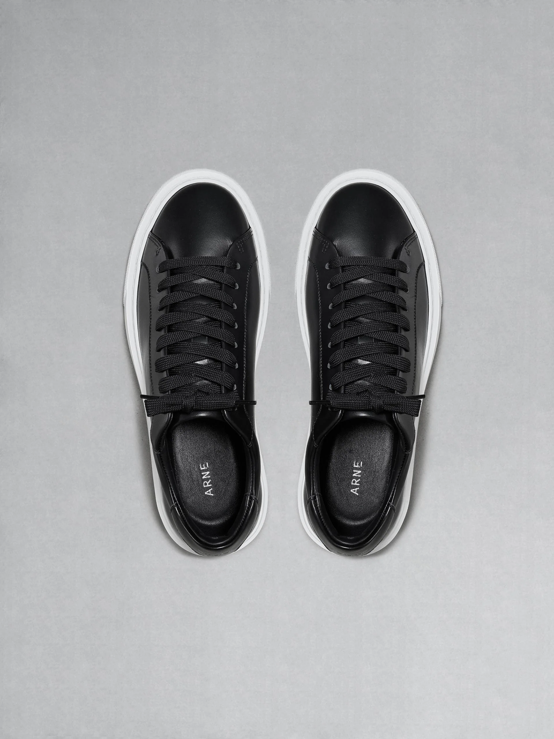 Essential Leather Trainer in Black - Image 5