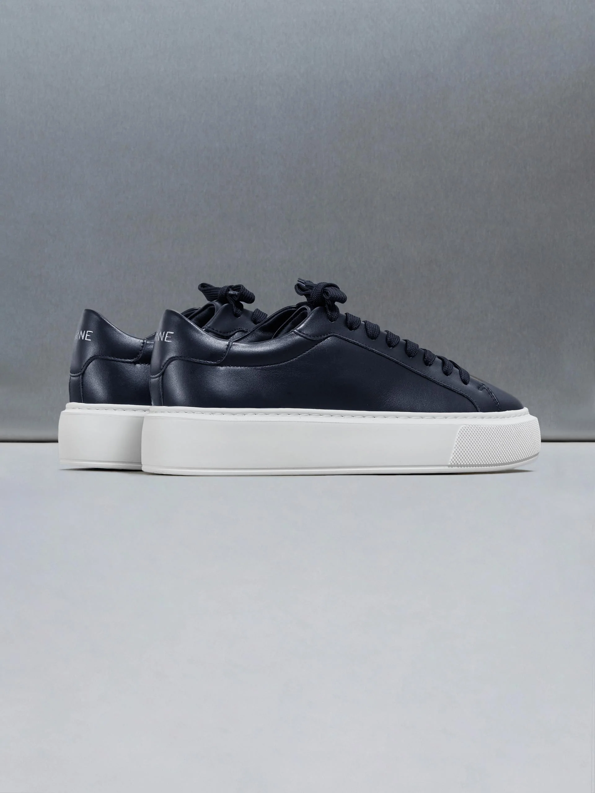 Essential Leather Trainer in Navy - Image 3