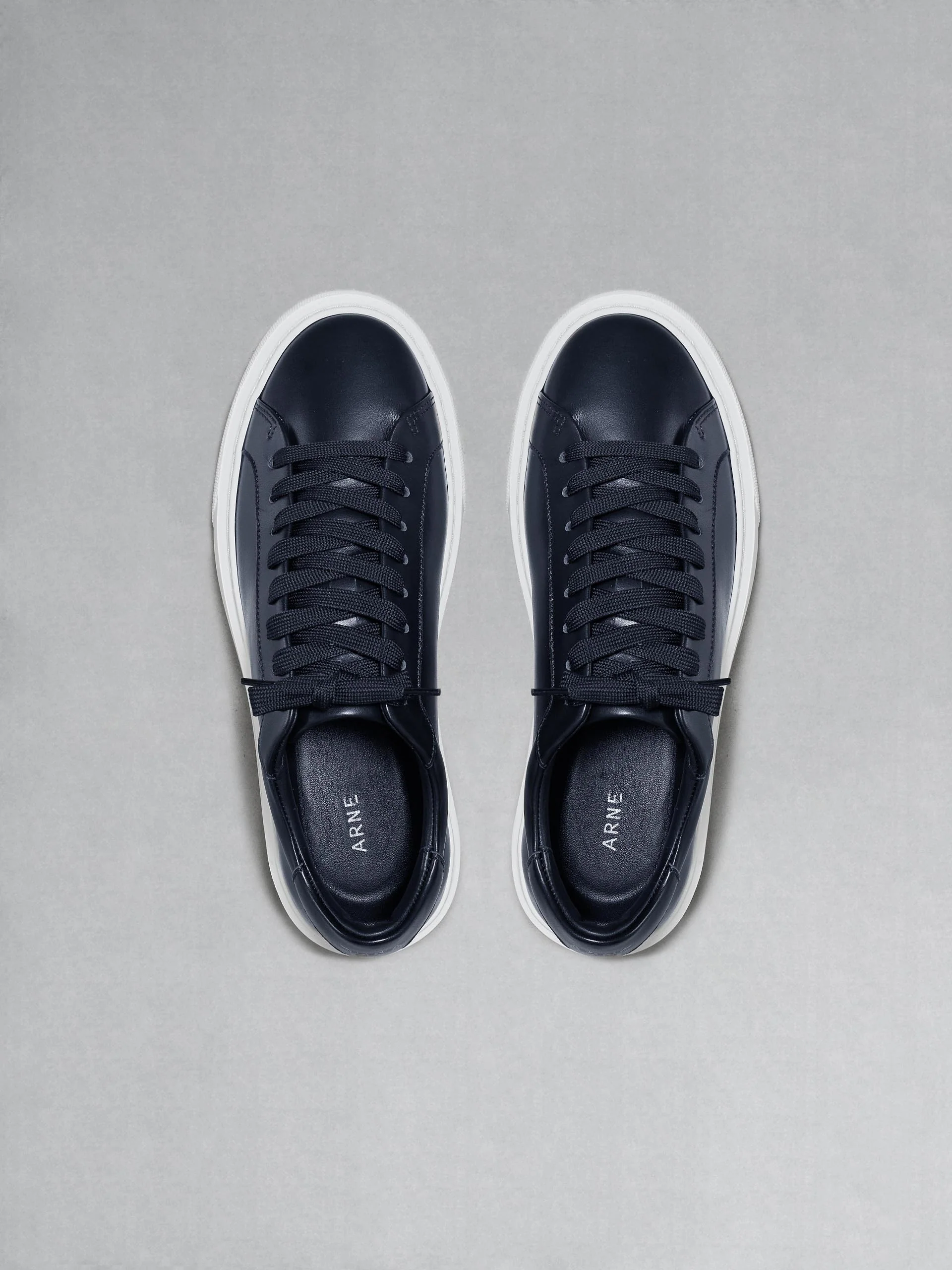 Essential Leather Trainer in Navy - Image 4
