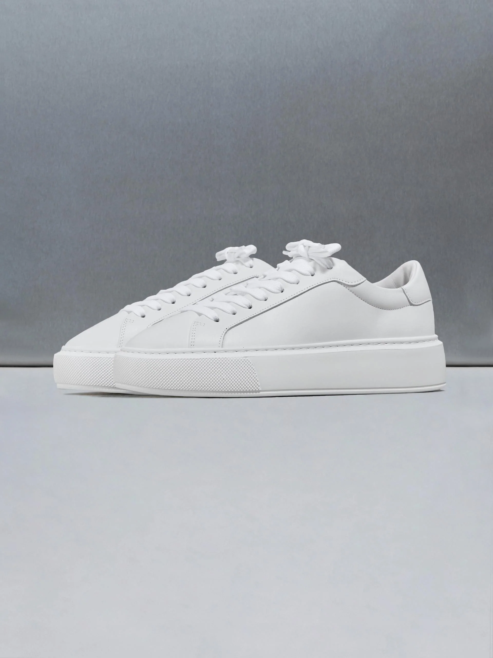 Essential Leather Trainer in White - Image 3