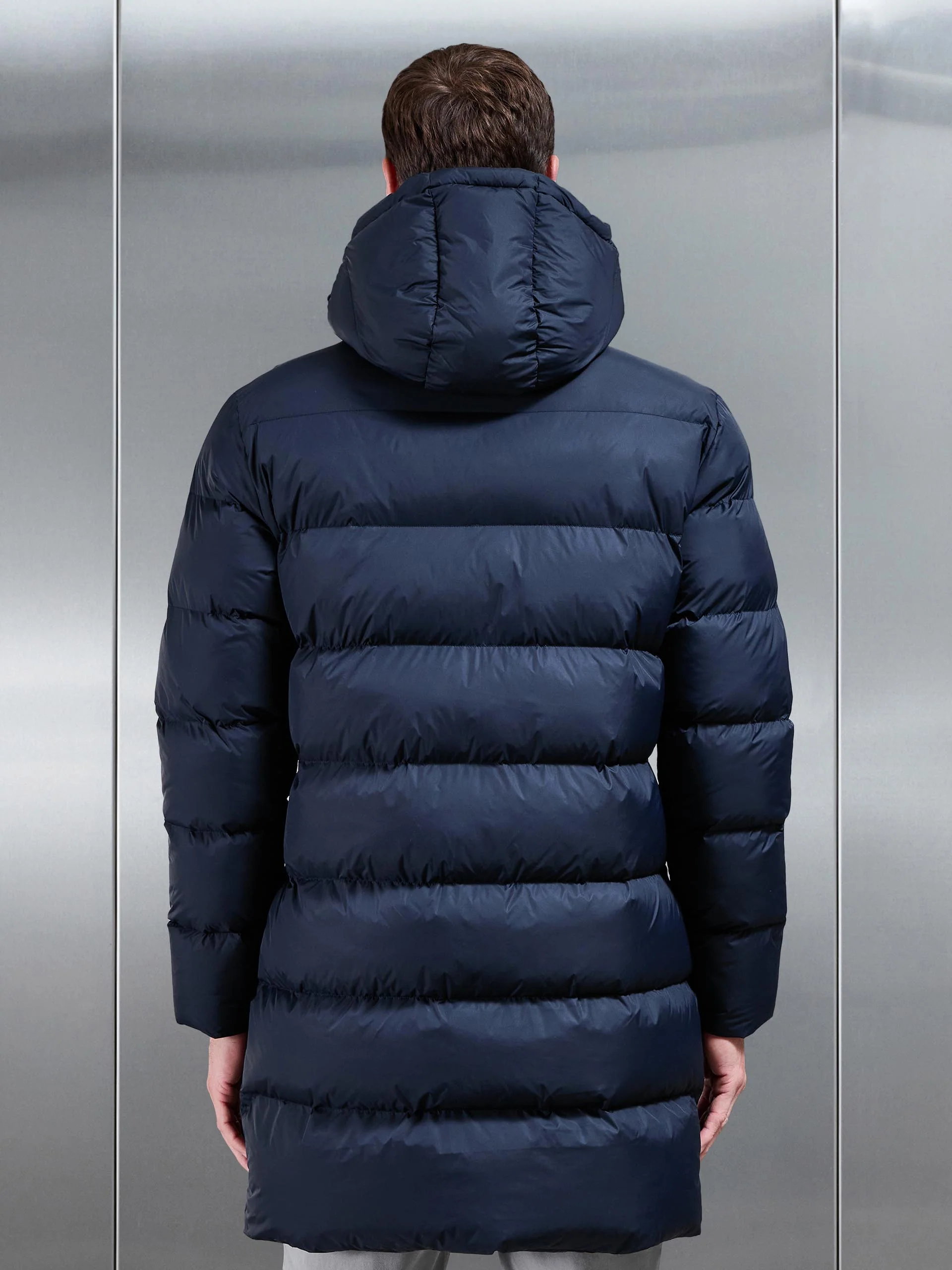 Essential Mid Length Puffer Jacket in Navy - Image 3