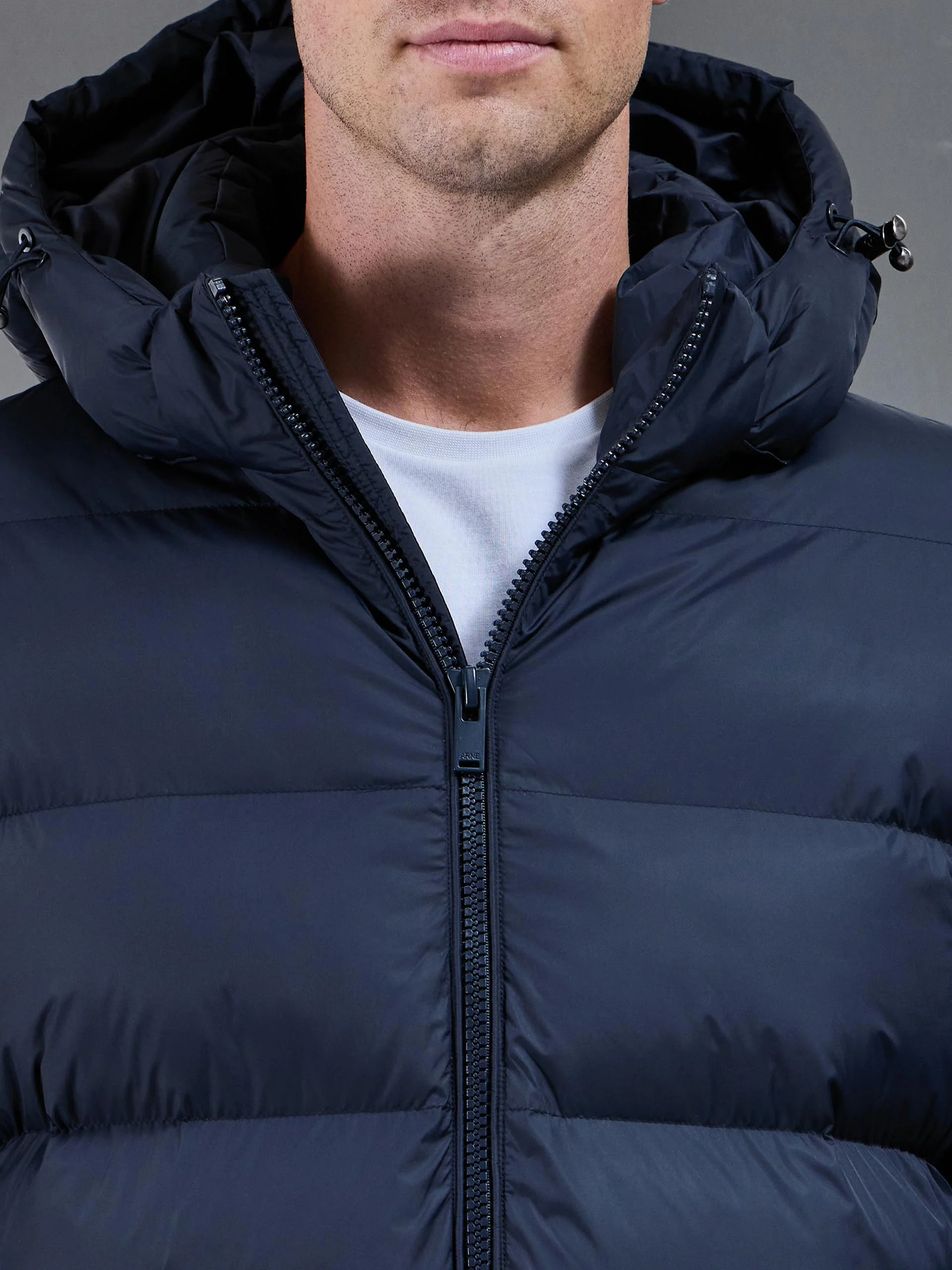 Essential Mid Length Puffer Jacket in Navy - Image 4