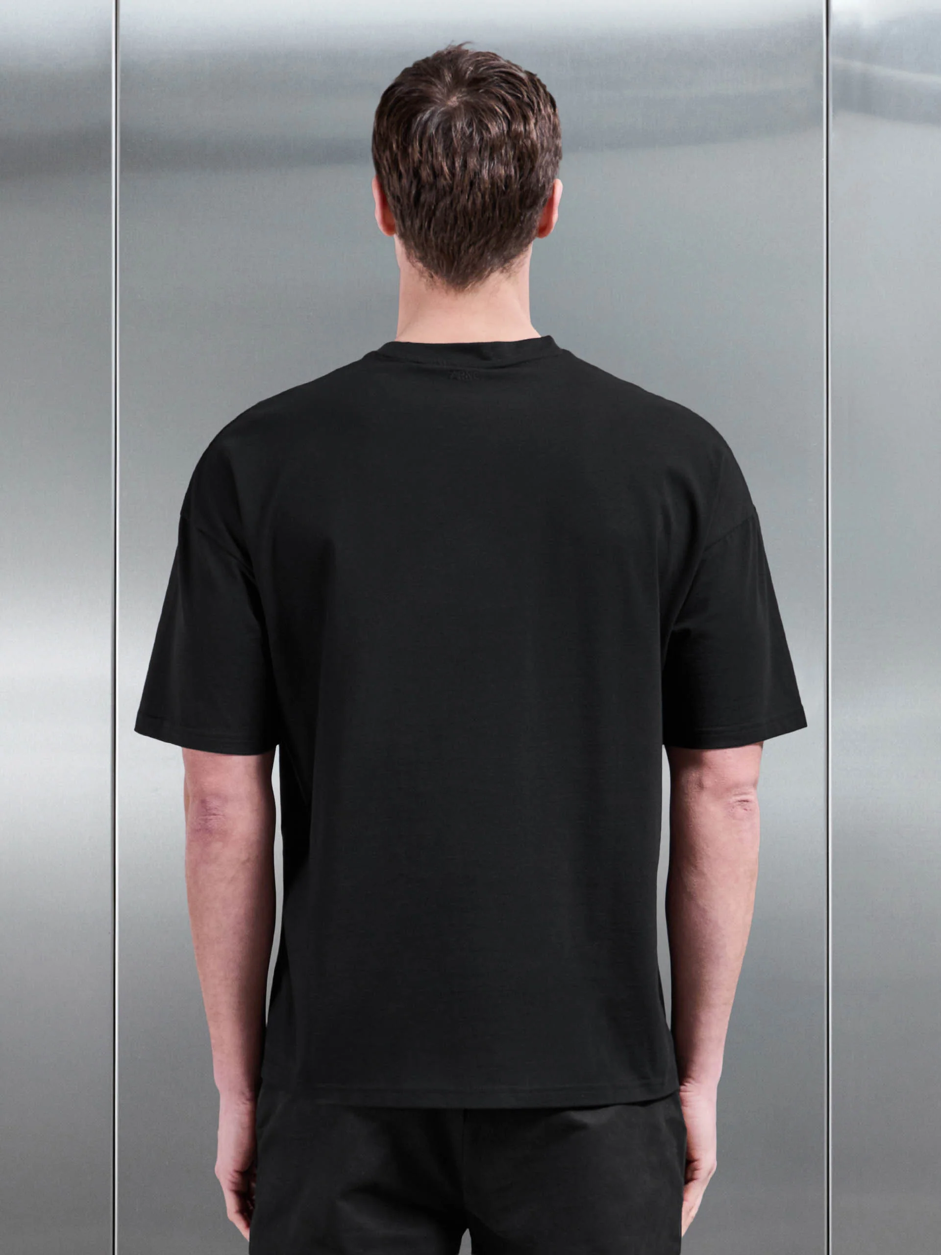 Essential Relaxed Fit Cotton T-Shirt in Black - Image 3