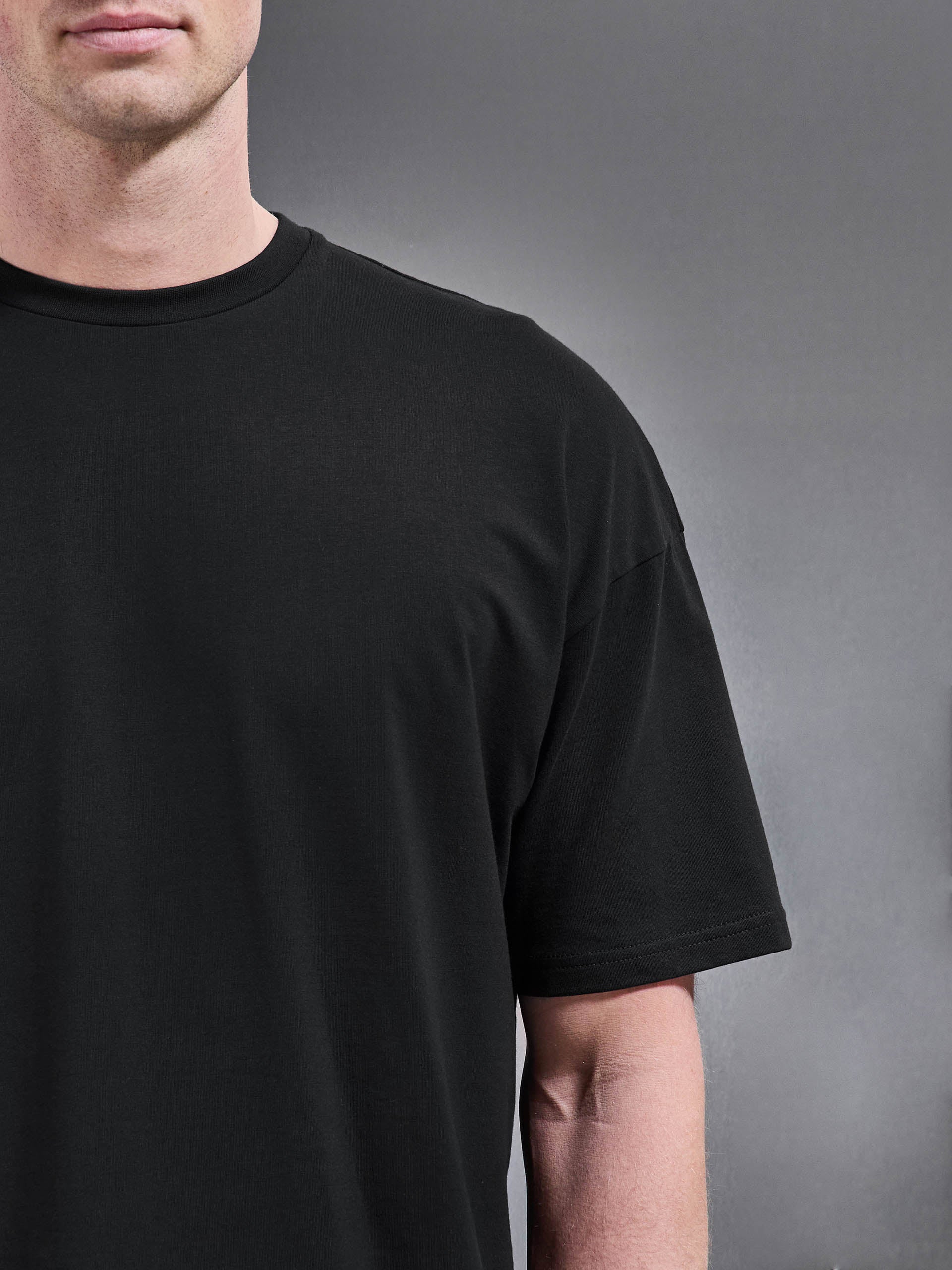 Essential Relaxed Fit Cotton T-Shirt in Black - Image 4