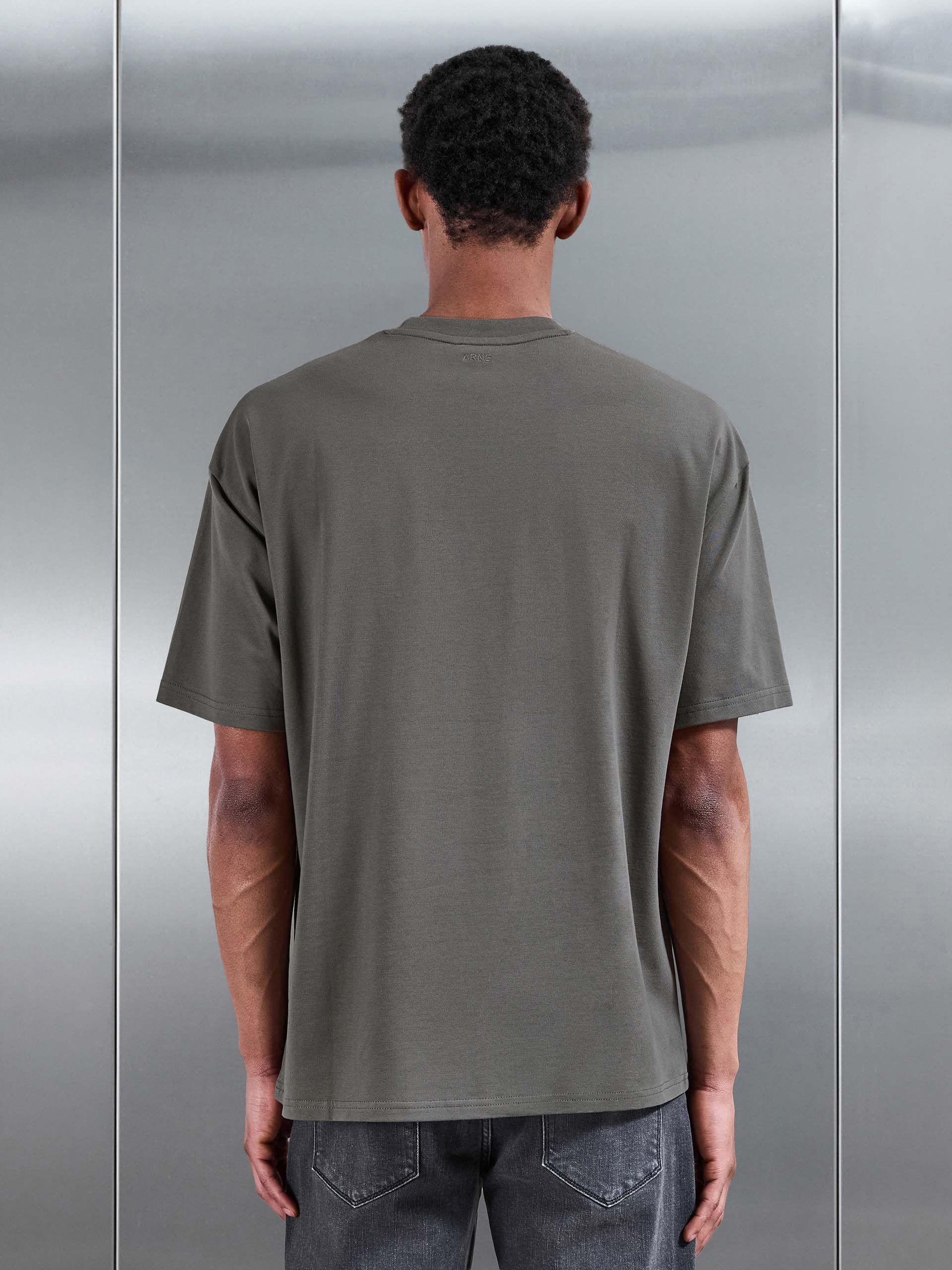 Essential Relaxed Fit Cotton T-Shirt in Grey - Image 3