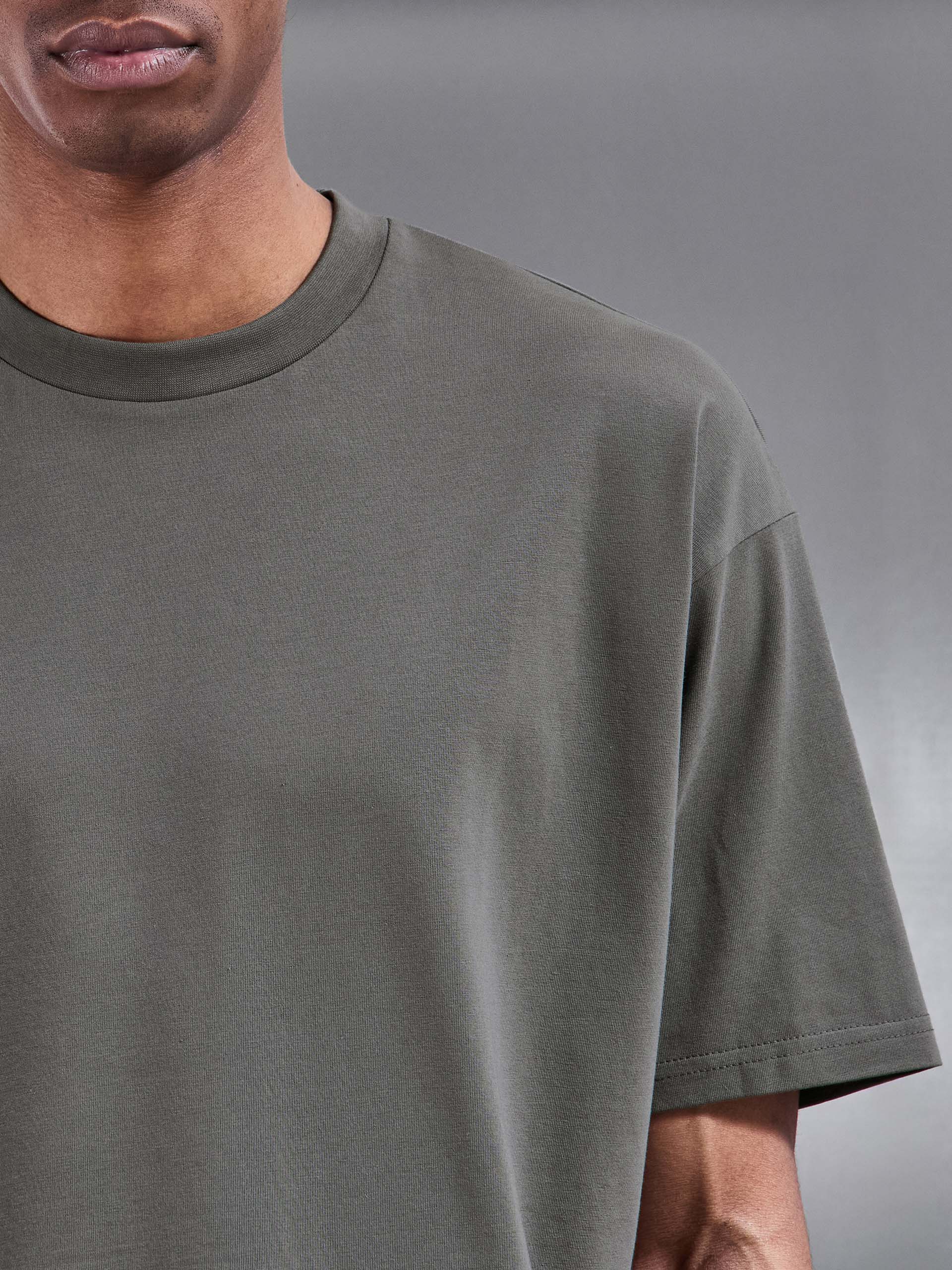 Essential Relaxed Fit Cotton T-Shirt in Grey - Image 4