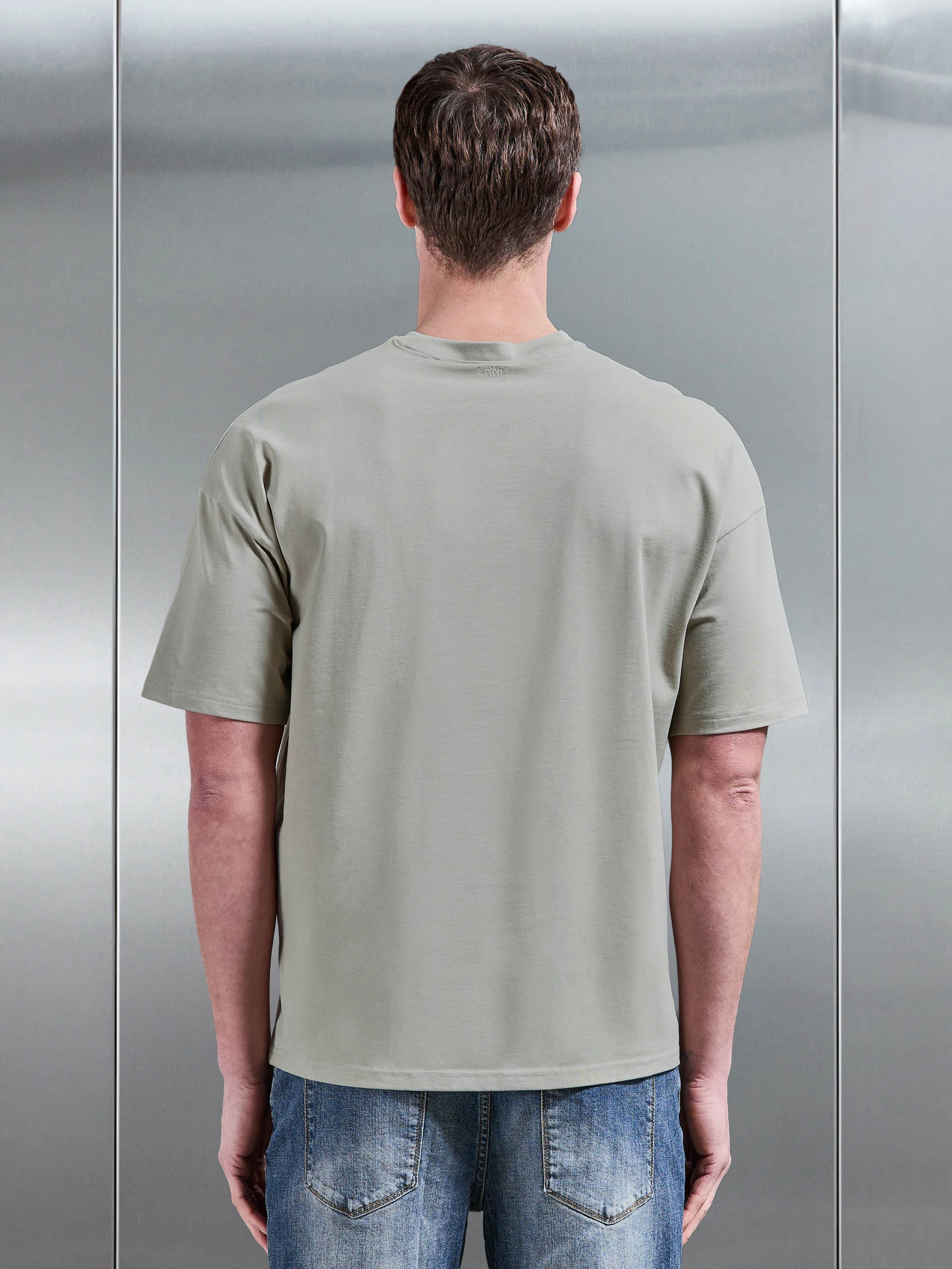 Essential Relaxed Fit Cotton T-Shirt in Stone - Image 3