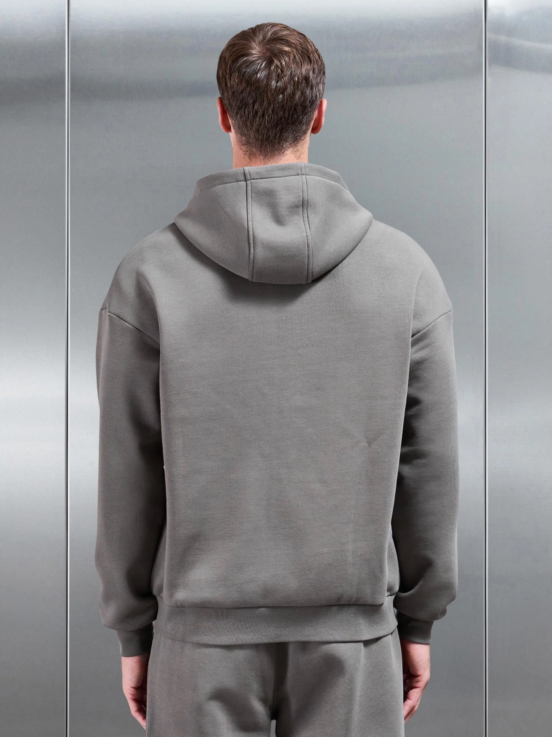 Essential Relaxed Fit Zip Through Hoodie in Grey - Image 5