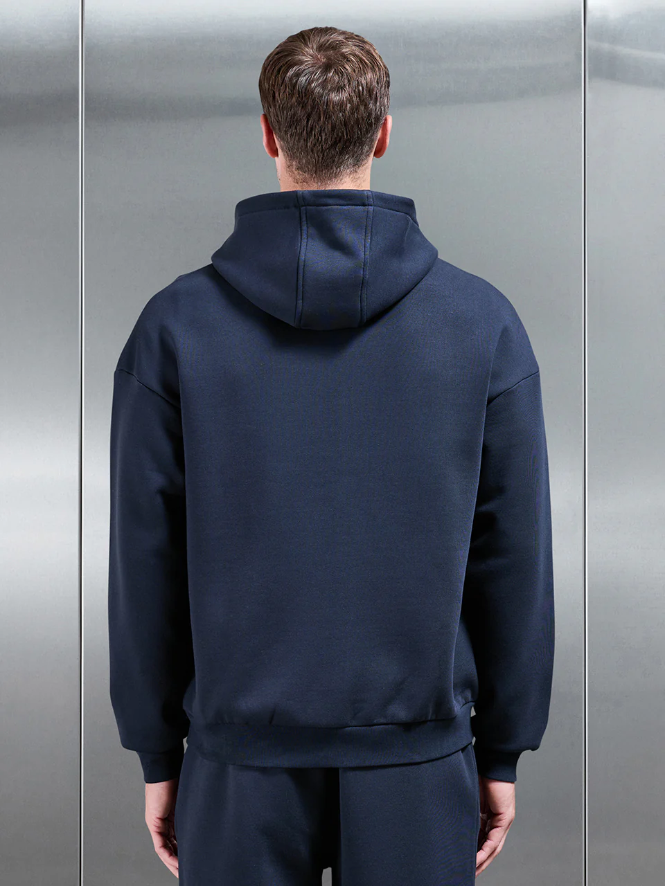 Essential Relaxed Fit Zip Through Hoodie in Navy - Image 5
