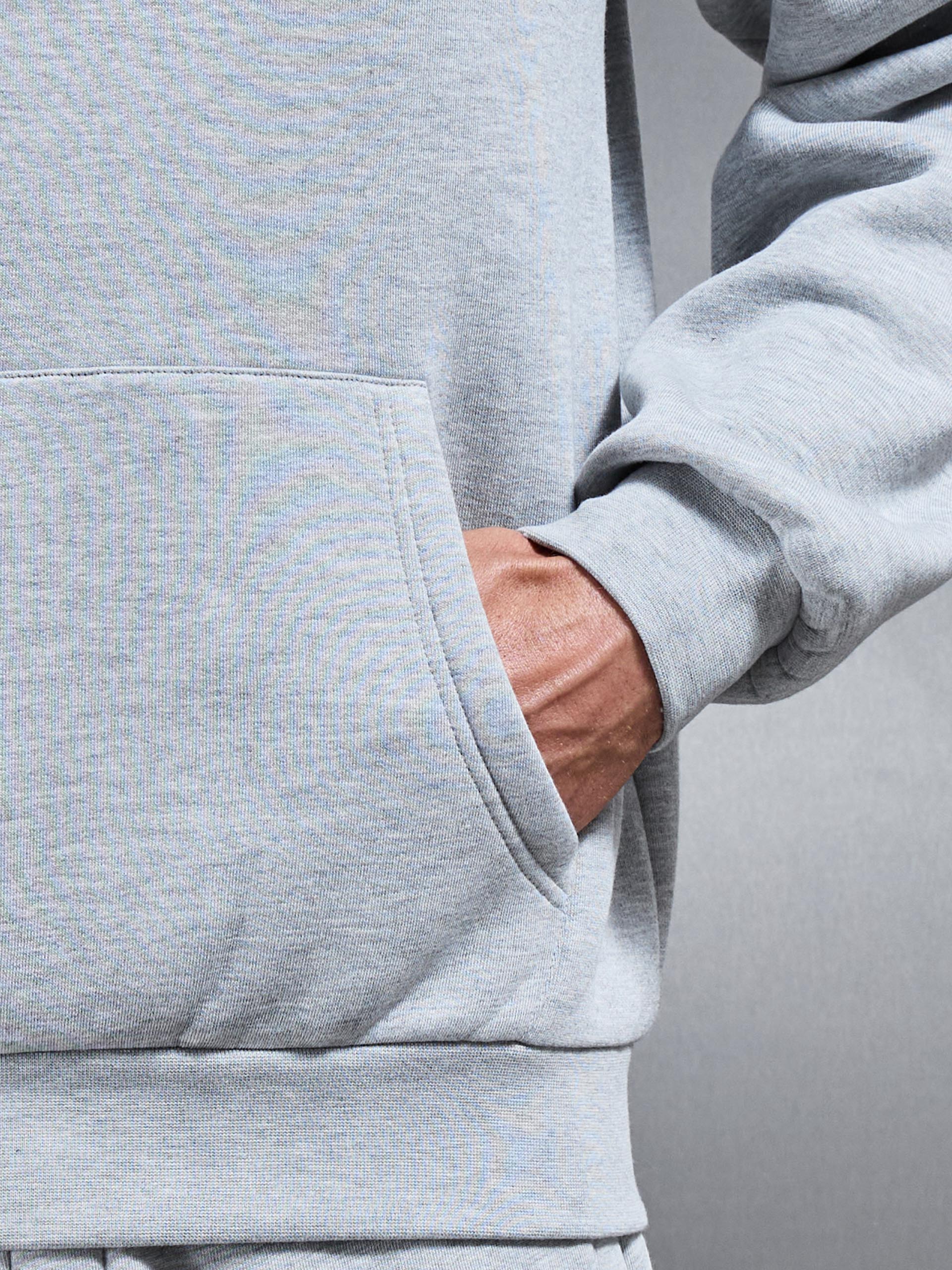 Essential Relaxed Hoodie in Marl Grey - Image 3