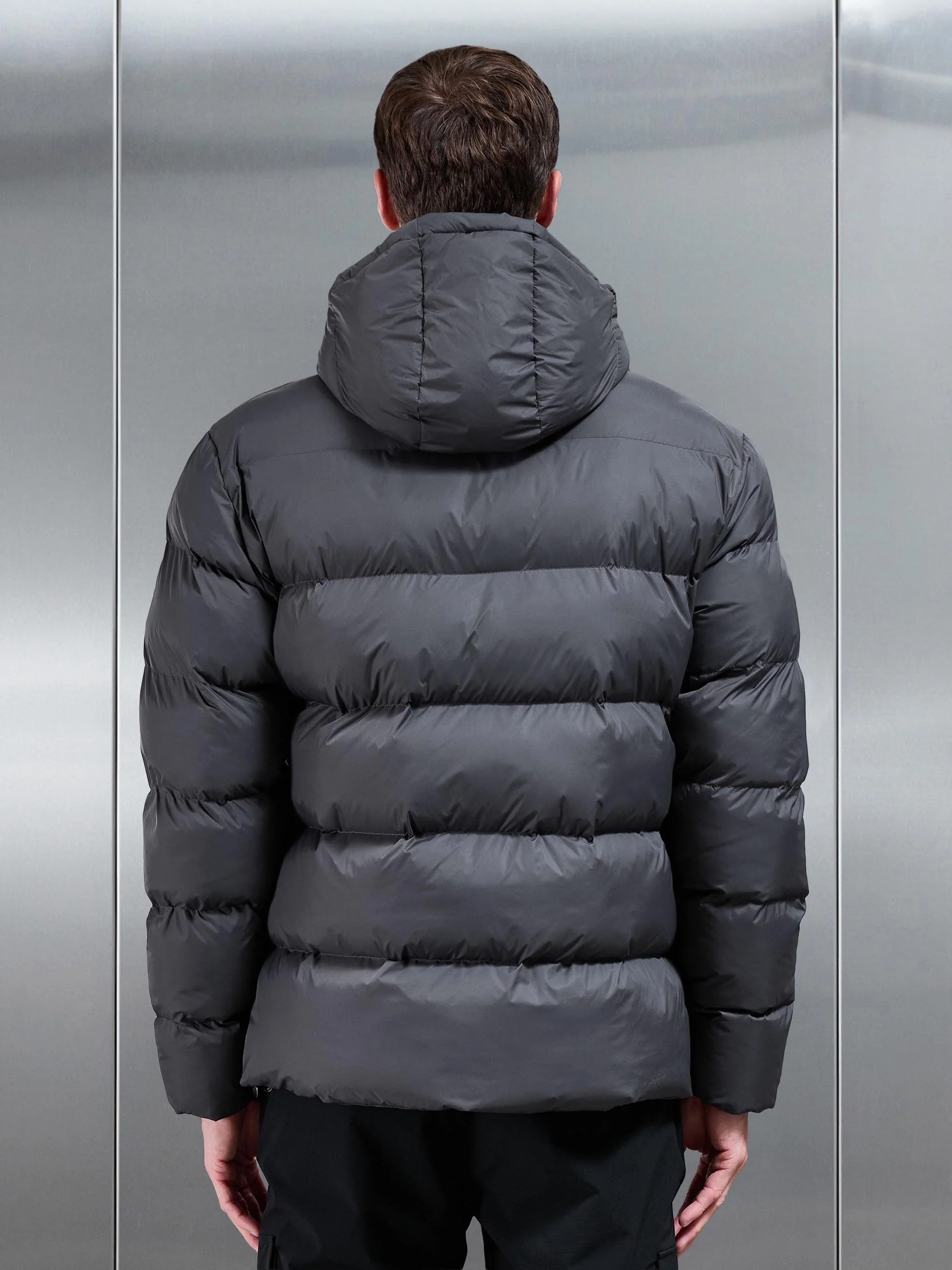 Essential Short Puffer Jacket in Grey - Image 3