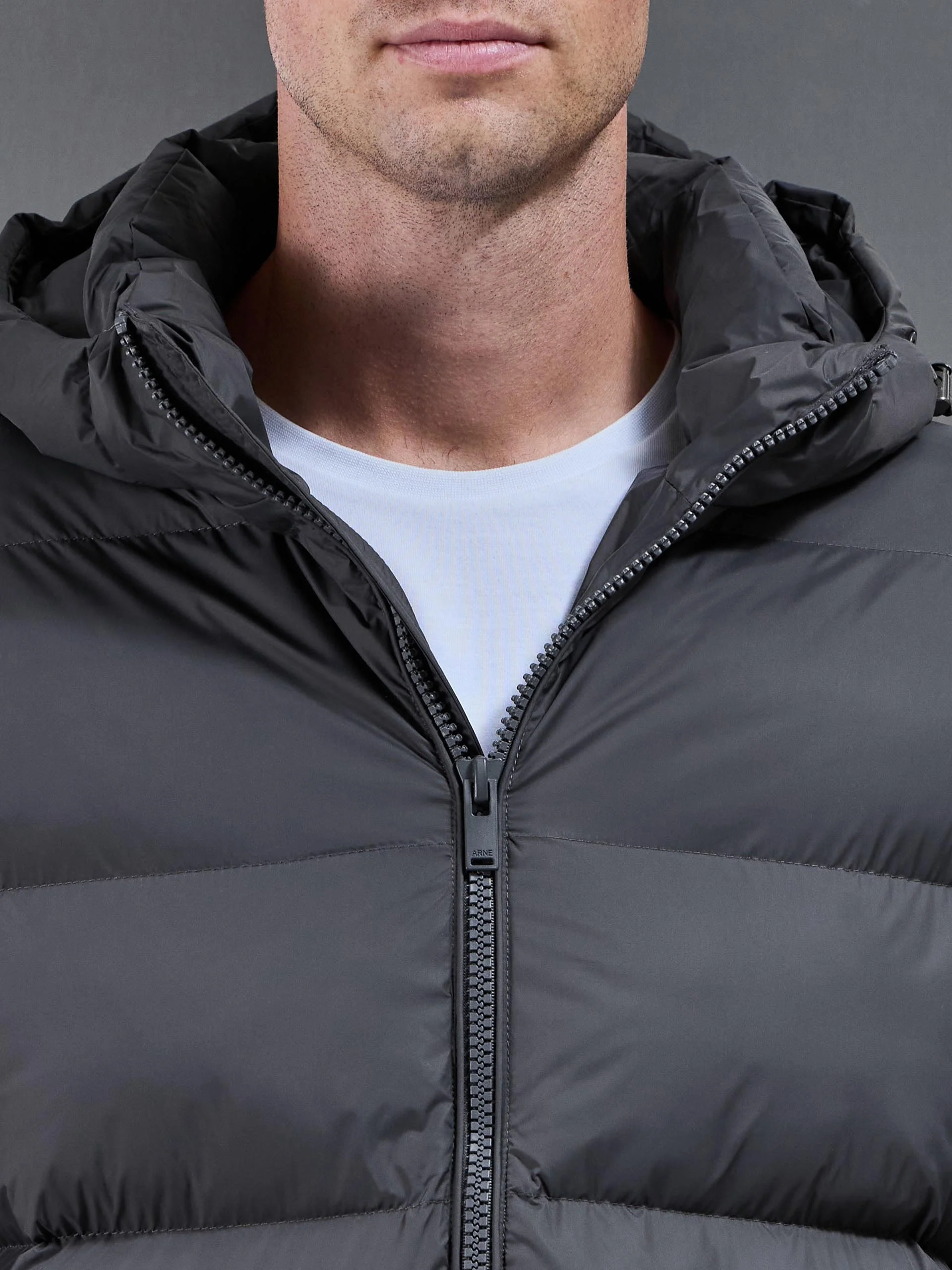 Essential Short Puffer Jacket in Grey - Image 4