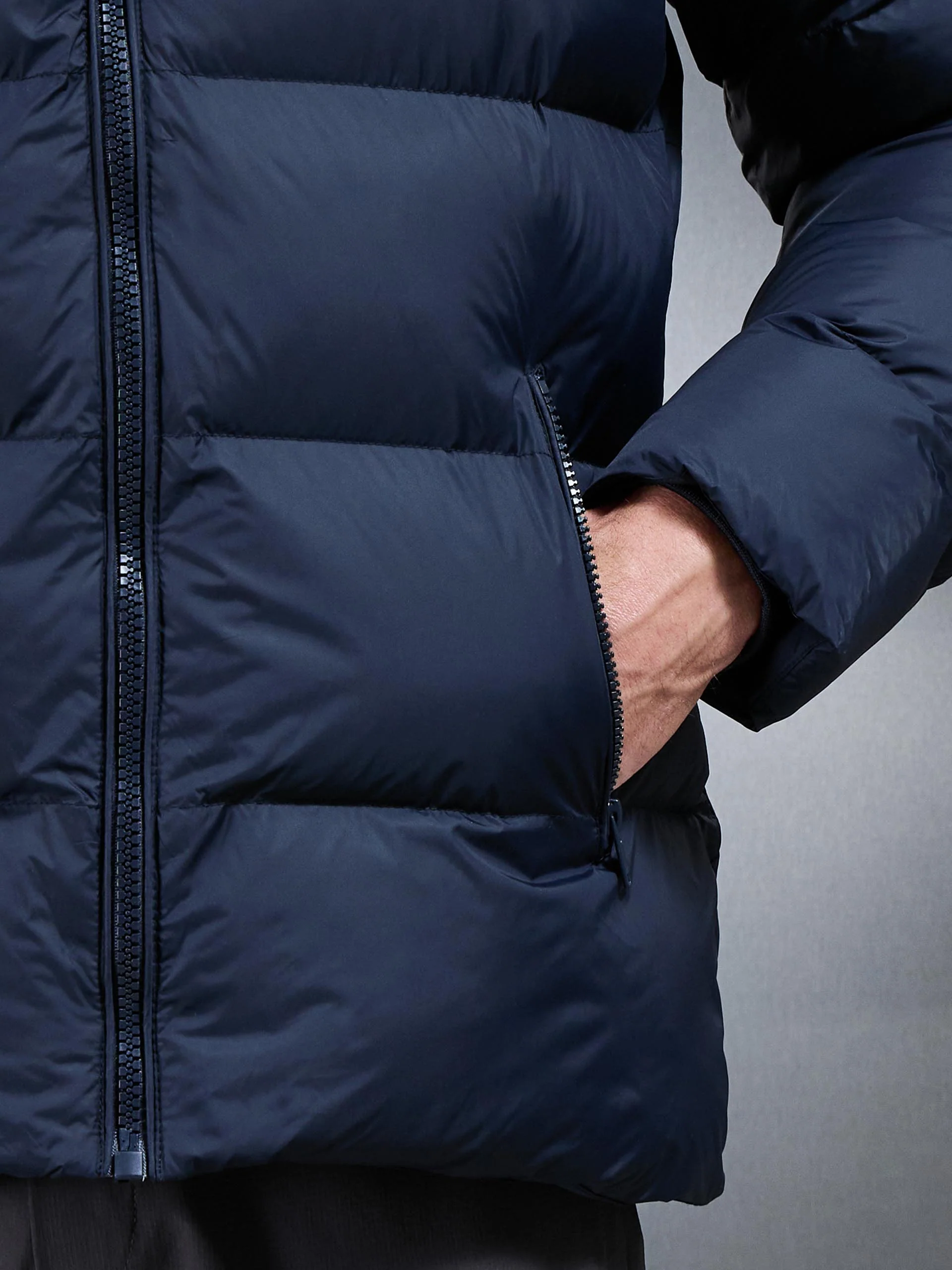 Essential Short Puffer Jacket in Navy - Image 5