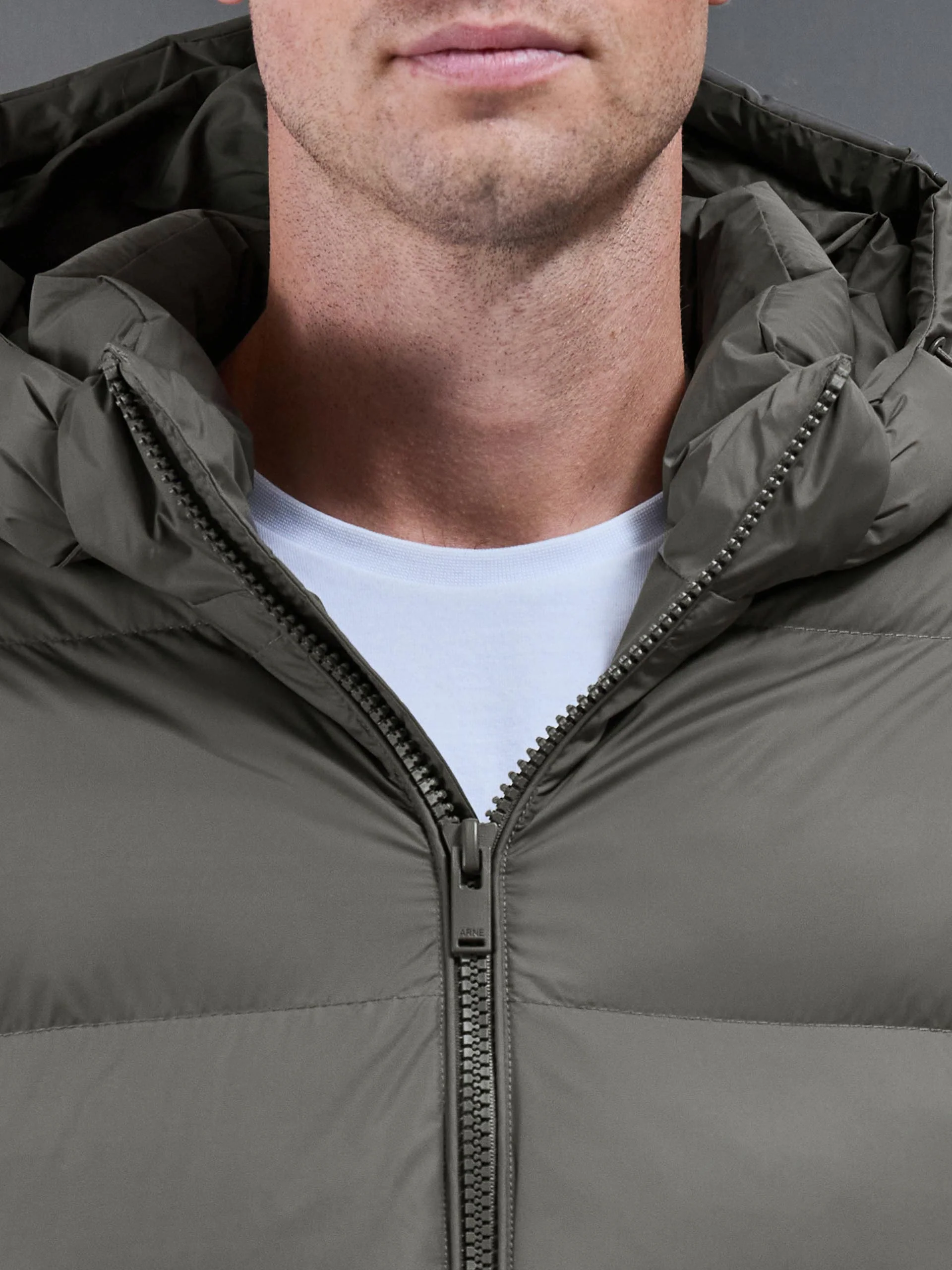 Essential Short Puffer Jacket in Olive - Image 5